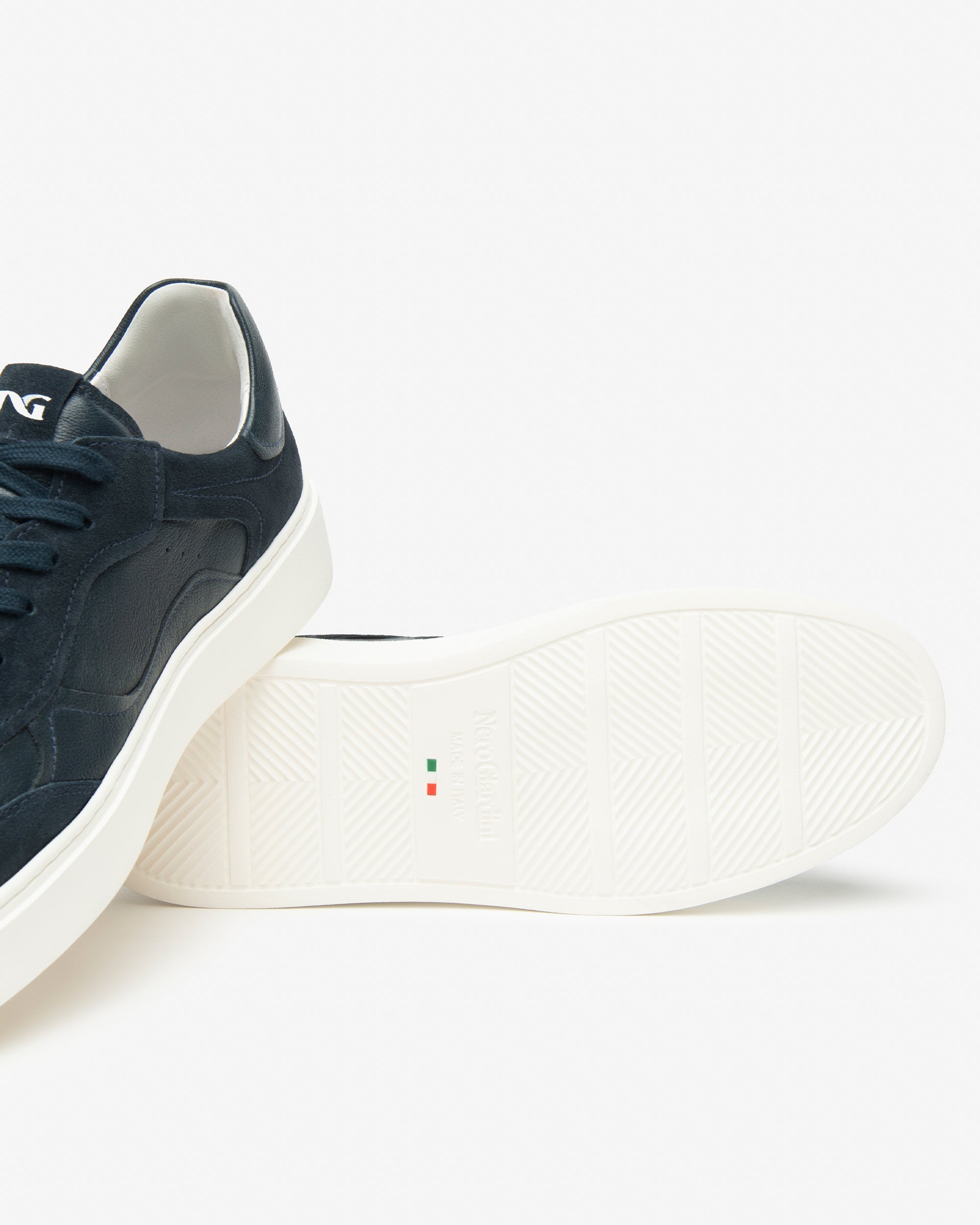 NeroGiardini Sneakers baskets homme cuir et velours ville