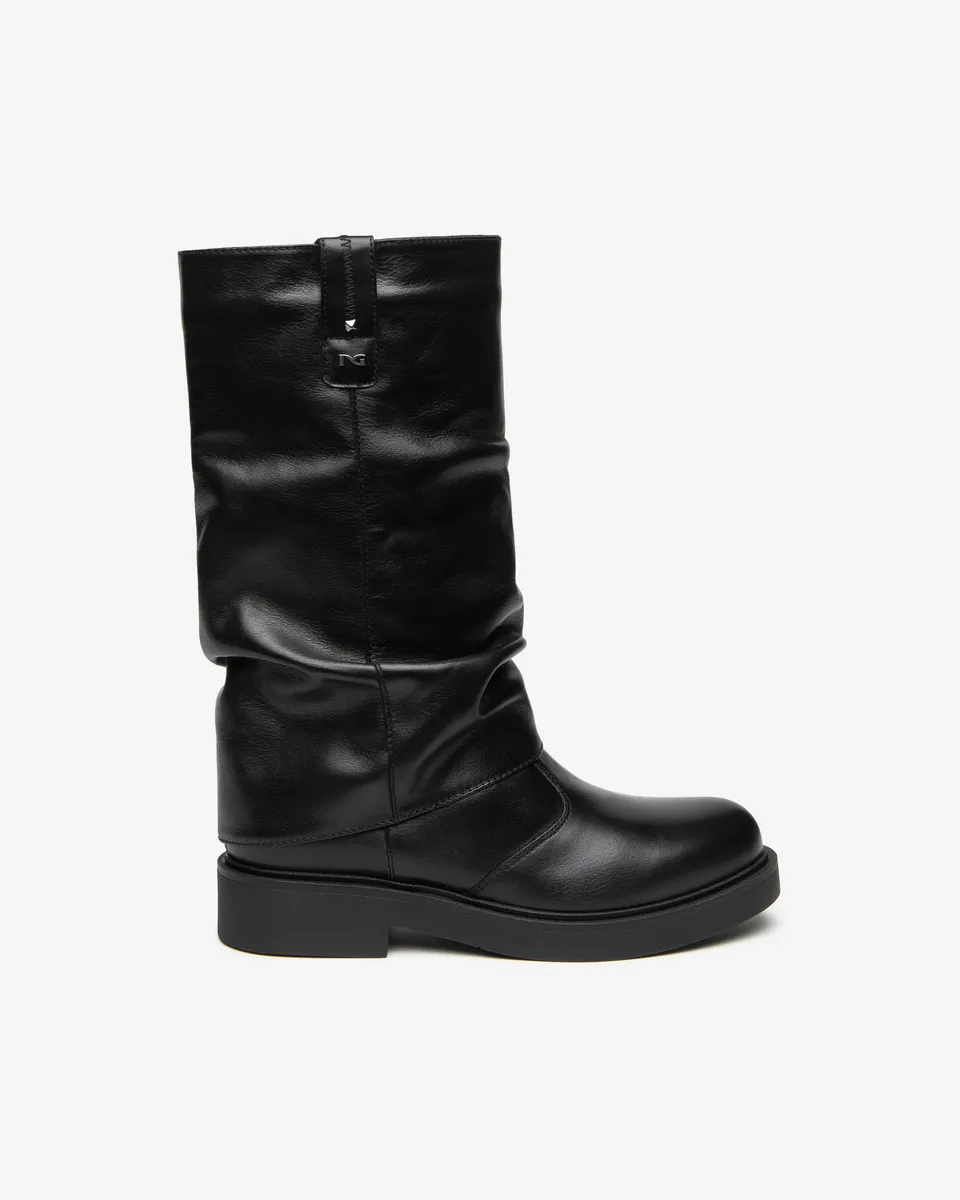 NeroGiardini Bottes Femme Cuir Biker Talon 35 mm