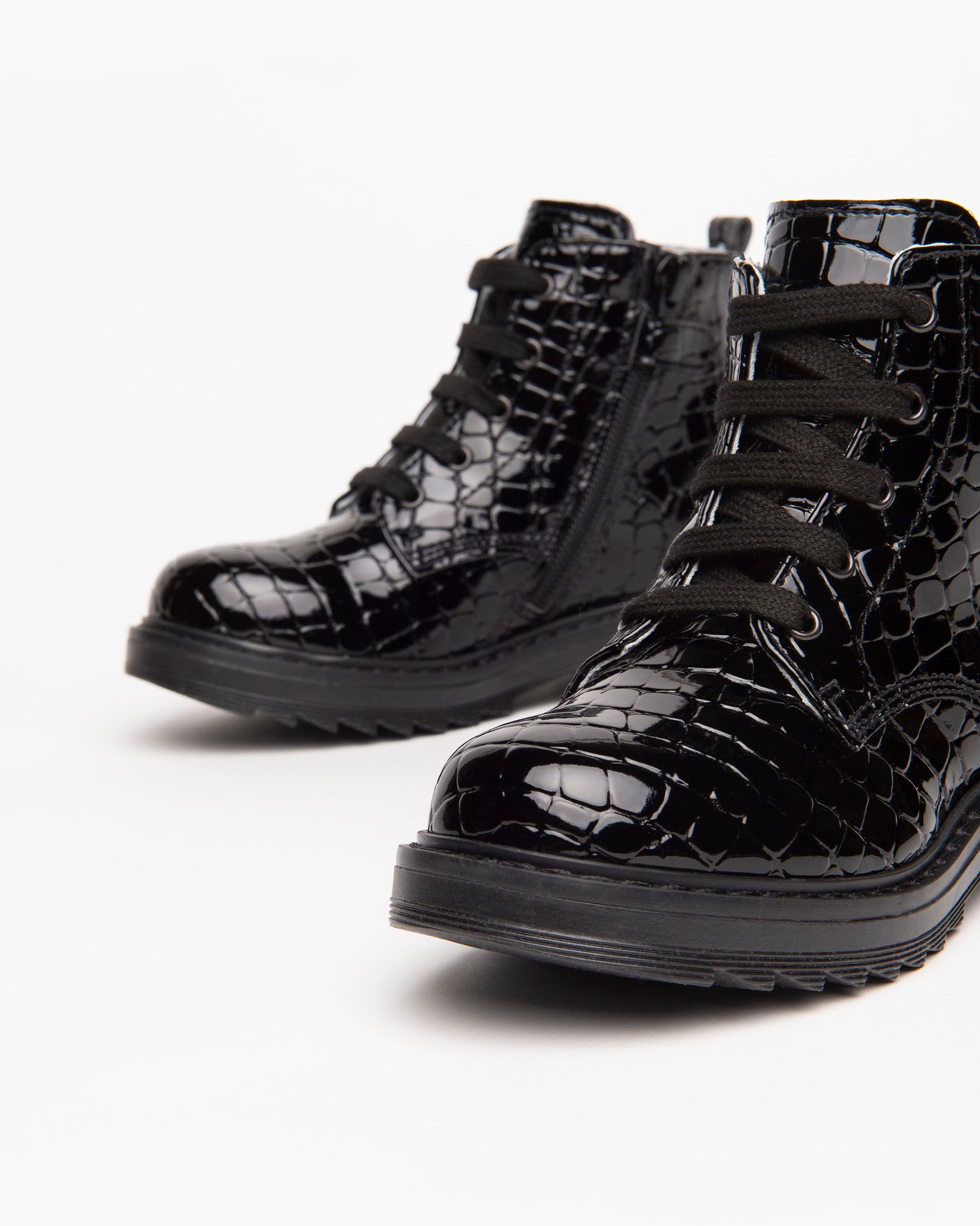 NeroGiardini Bottines fille bottines lacets croco zip