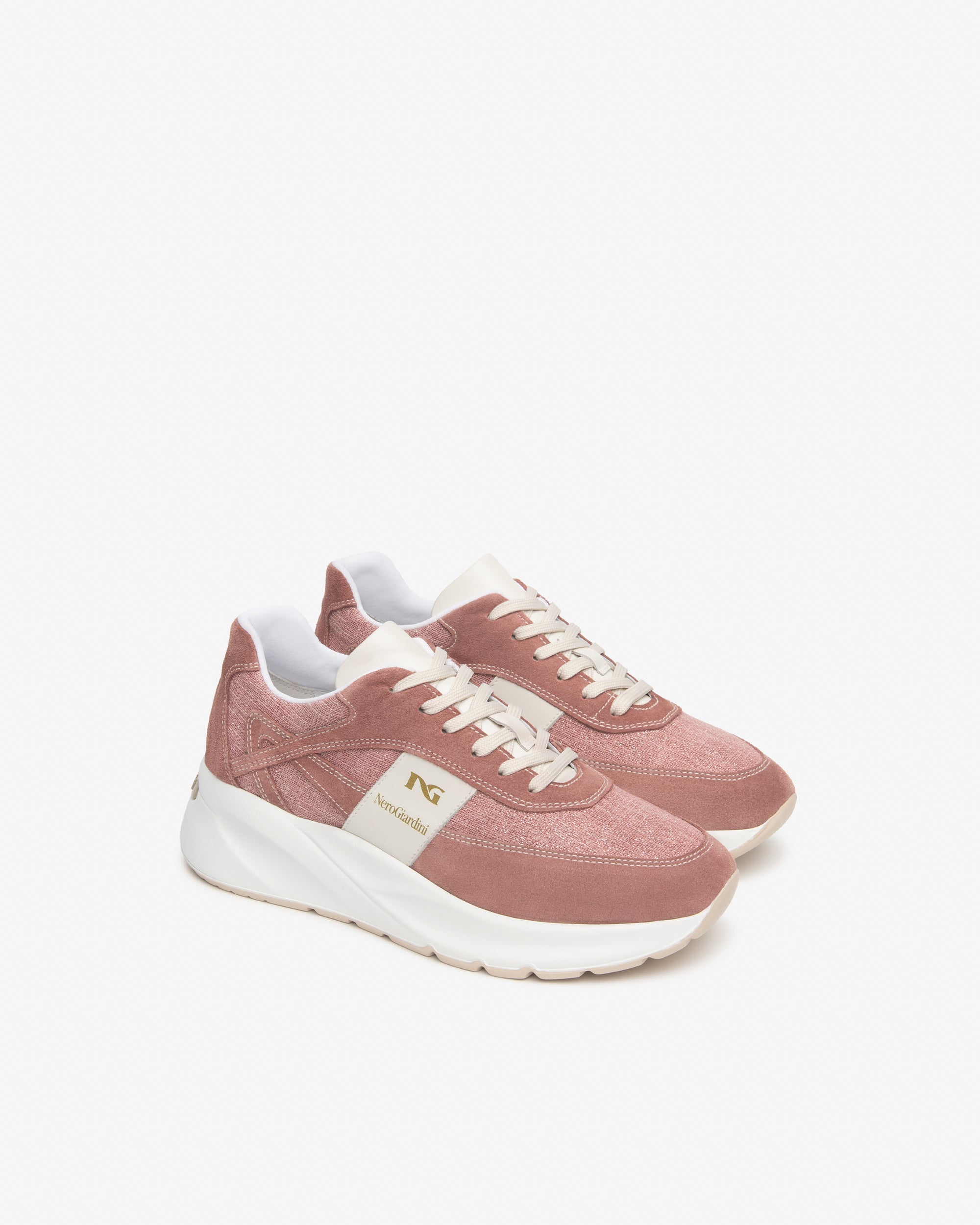 NeroGiardini Sneakers Femme Cuir Velours Tissu Italie