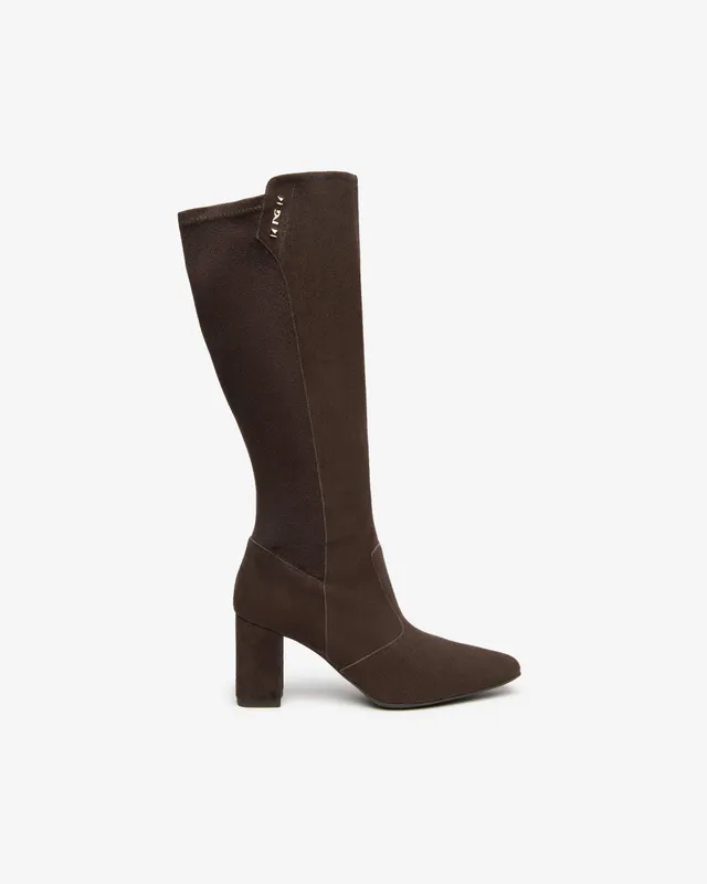 Nerogiardini Bottes Femme Daim Talon Bloc 75mm Zip