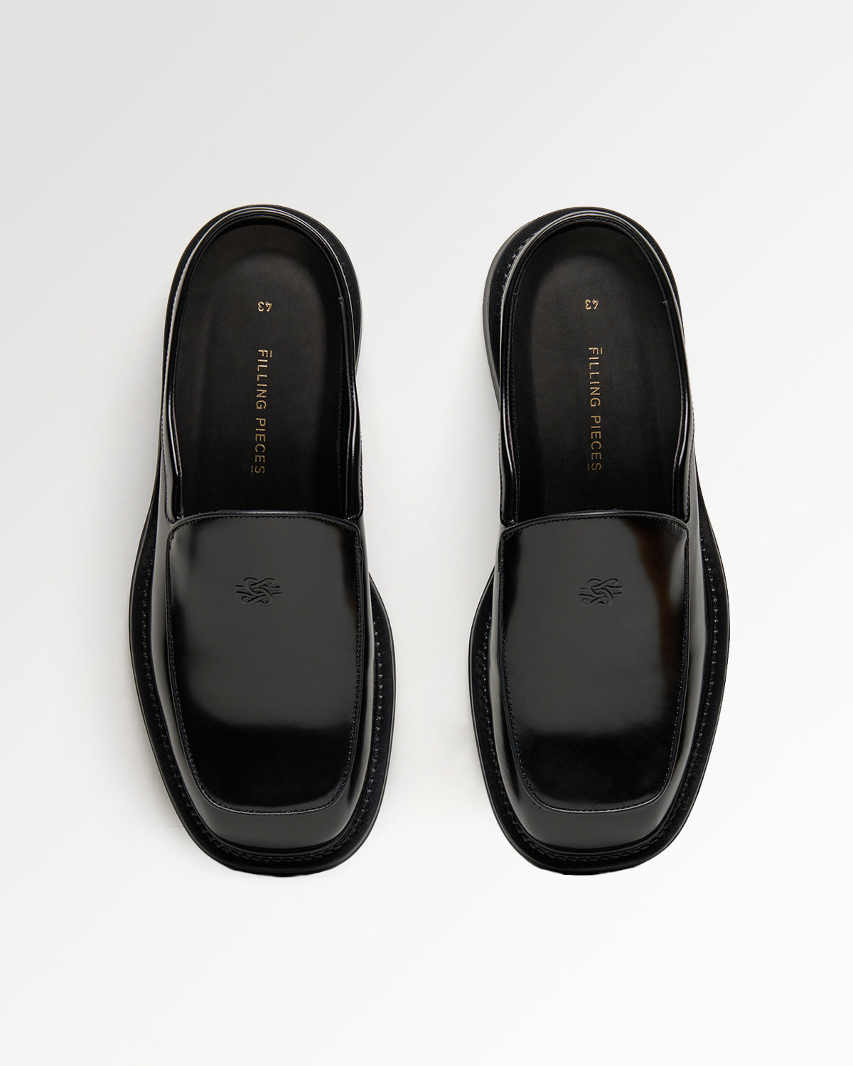 Filling Pieces Square Mule Polido mule noire cuir