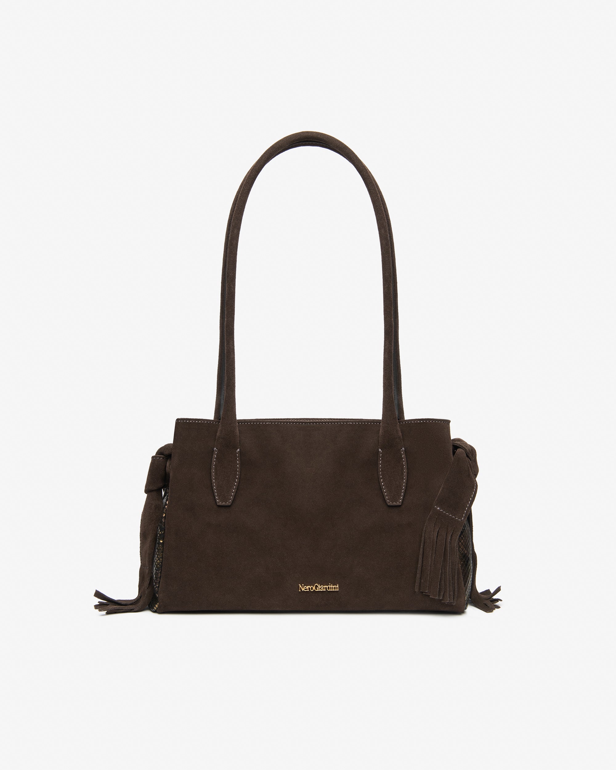 NeroGiardini Sac Bowling Femme Daim Franges