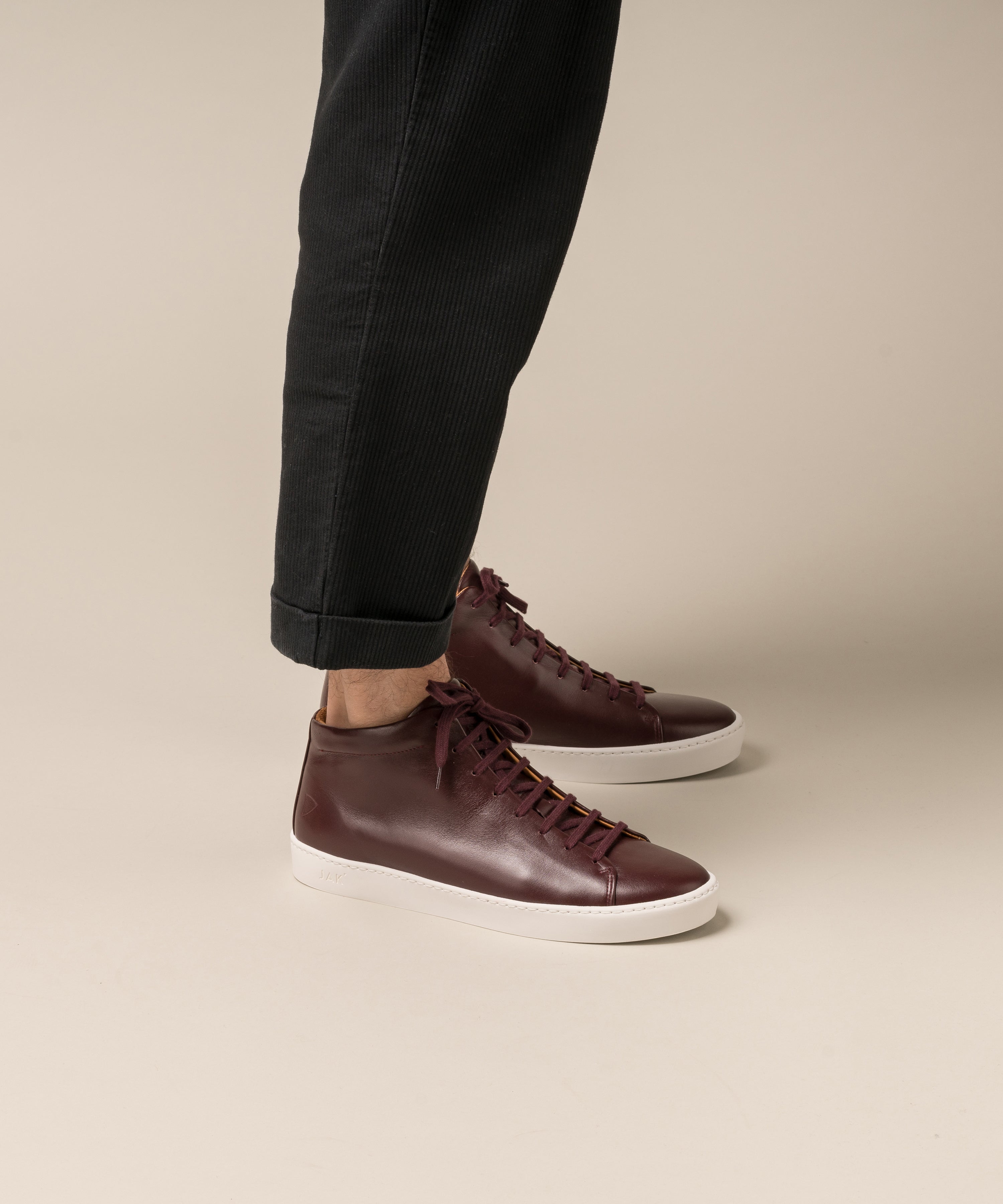 JAK Royal Hi Sneakers Montantes Cuir Bordeaux Vino