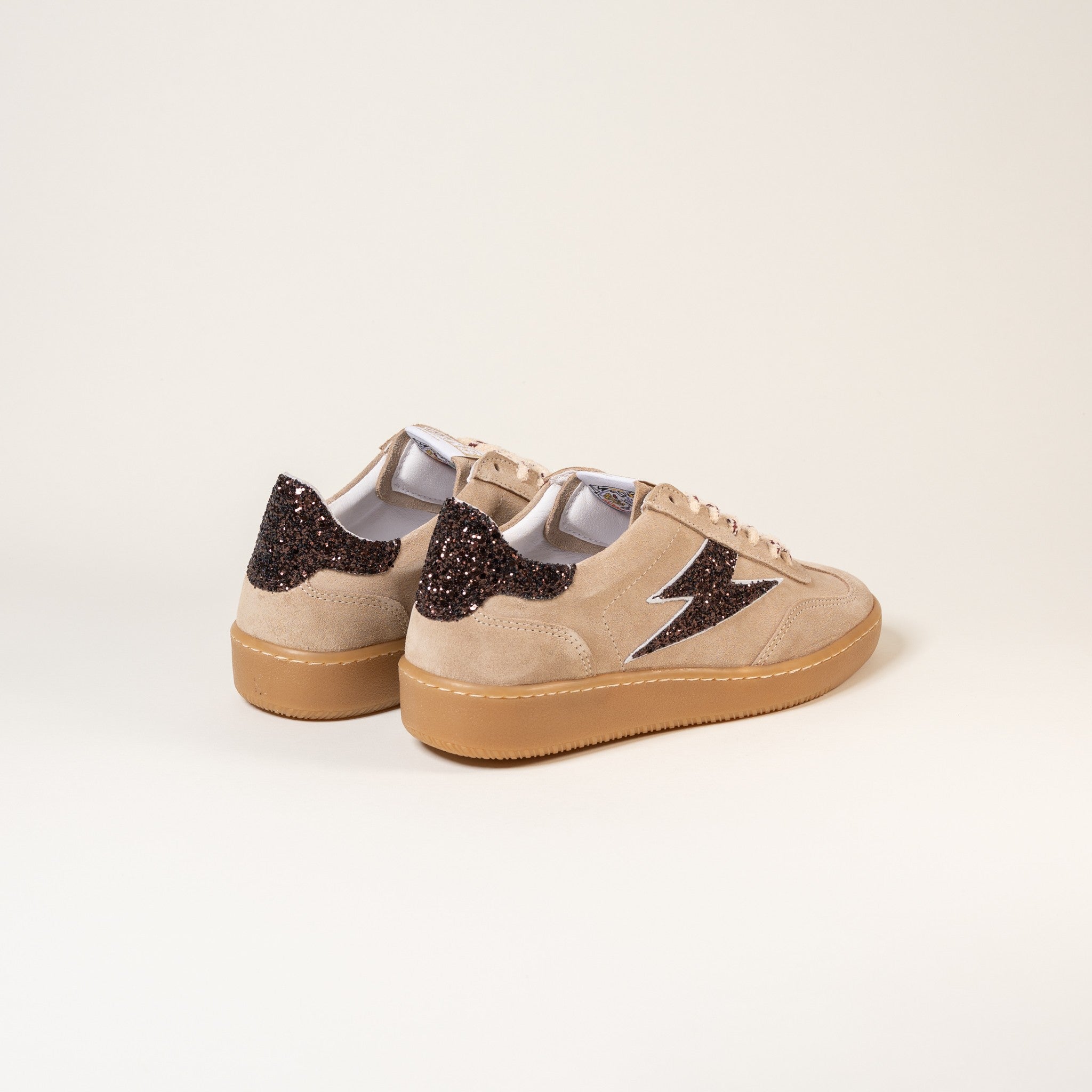 SMR Lee E434 baskets beige taille 38 glitter marron