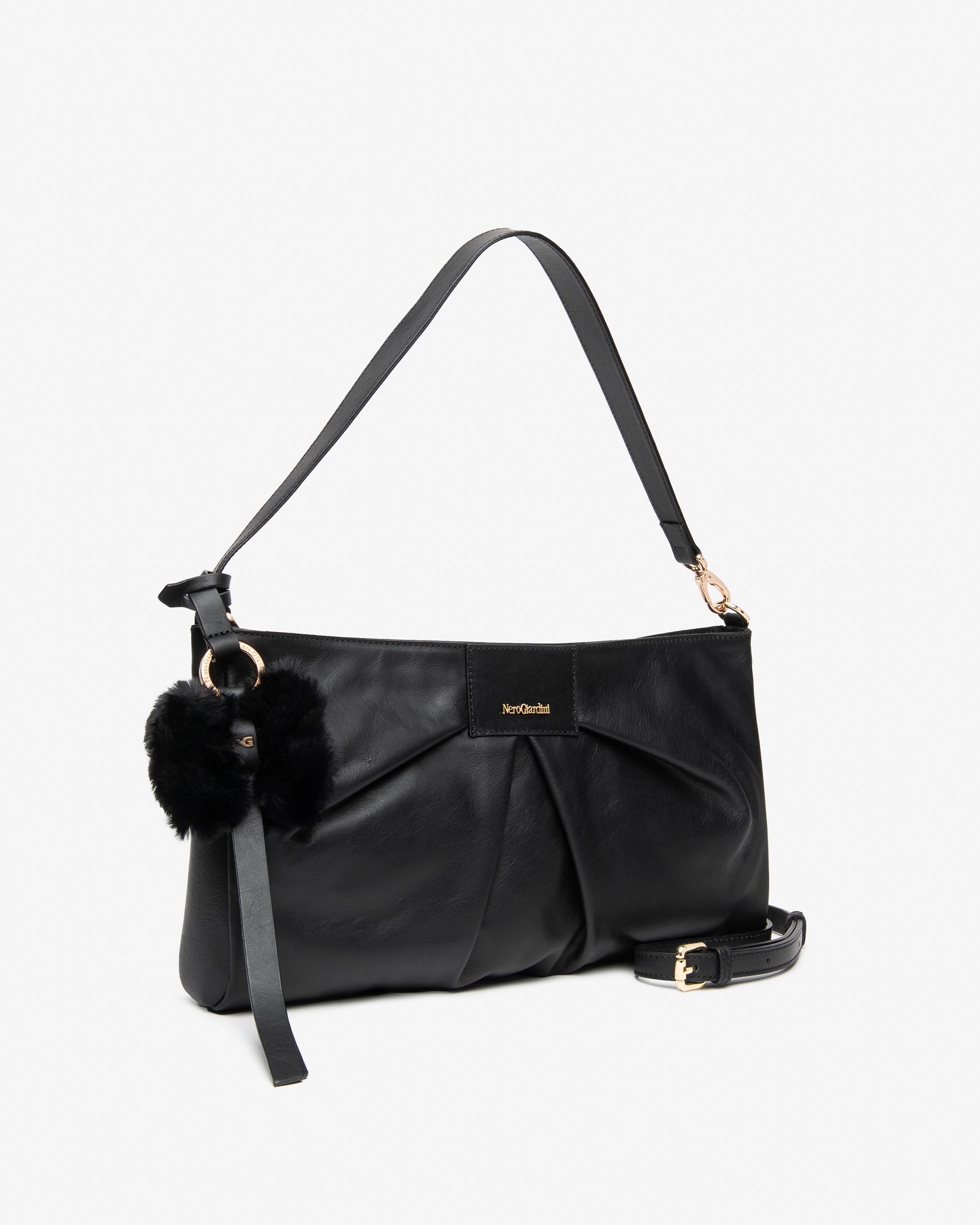Nerogiardini Sacs Épaule Femme Cuir Drapé Zip