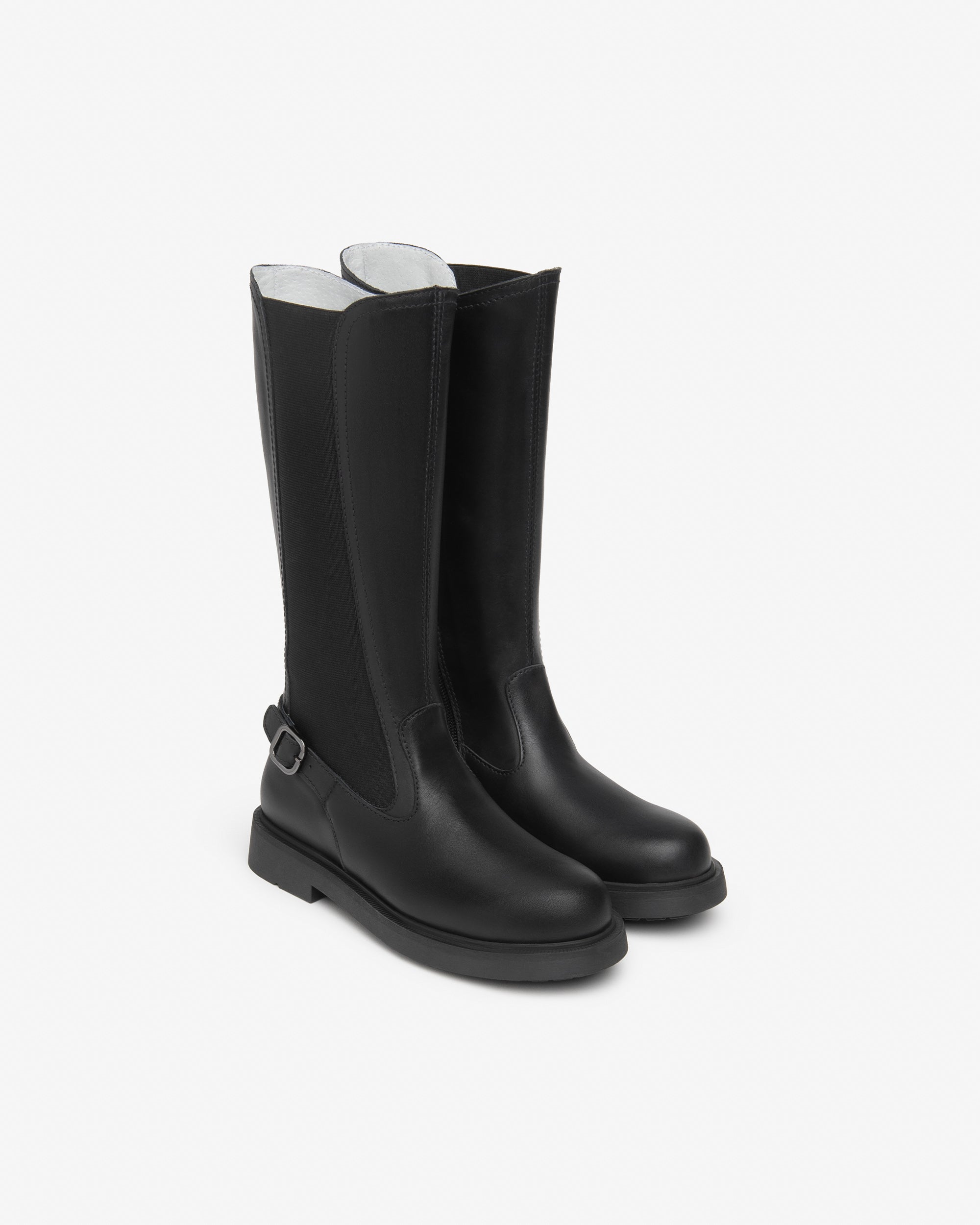 Nerogiardini Bottes Fille Cuir Tissu Hautes Zip