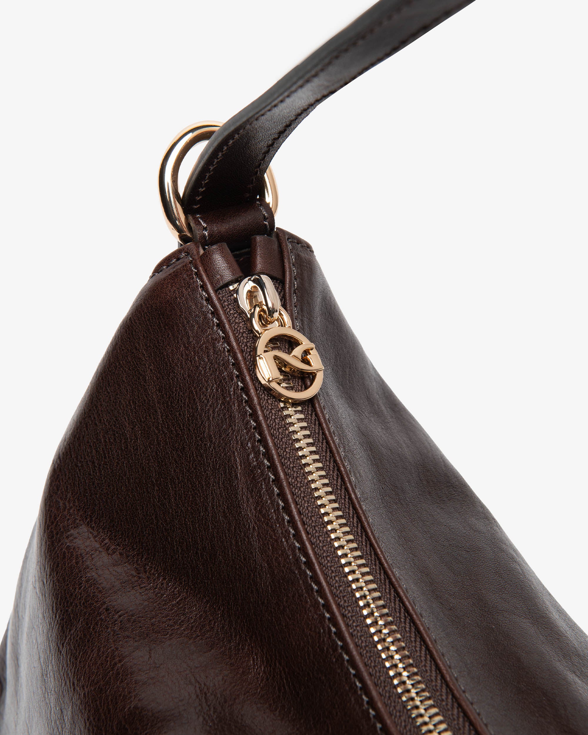NeroGiardini Sacs Besace Femme en Cuir Sac hobo zippé