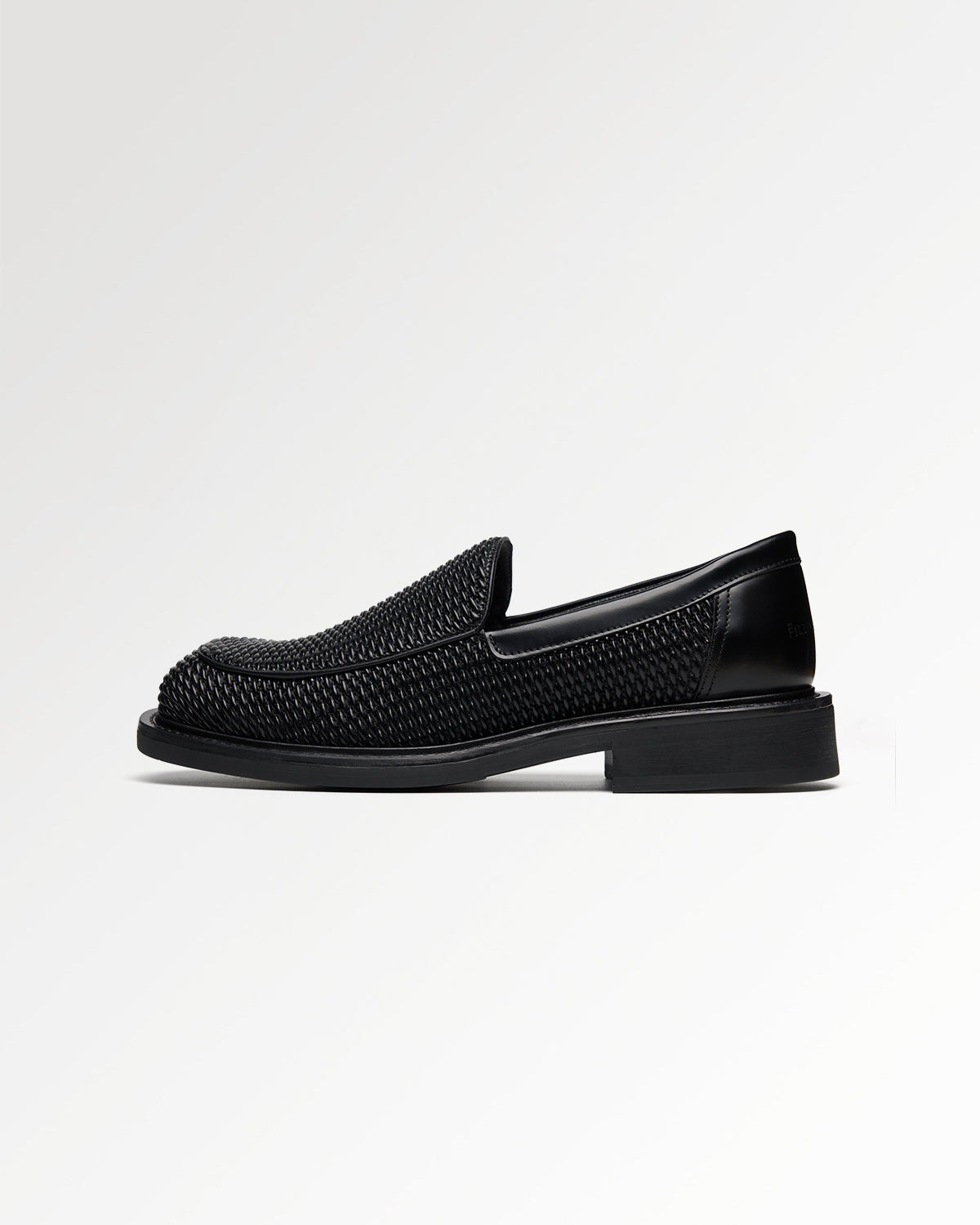 Filling Pieces Reed Square mocassin noir cuir vegan