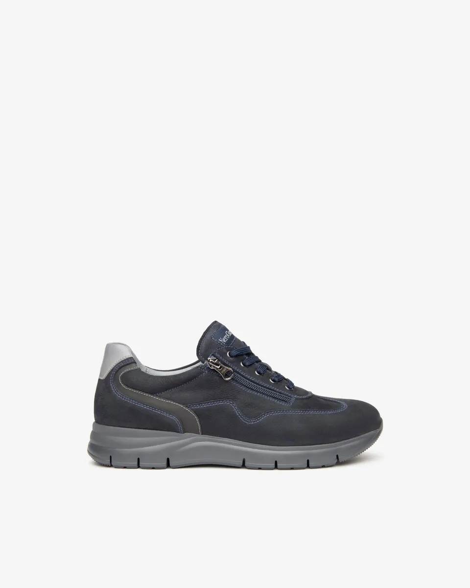 NeroGiardini Sneakers Homme Cuir Nubuck Zip Confort