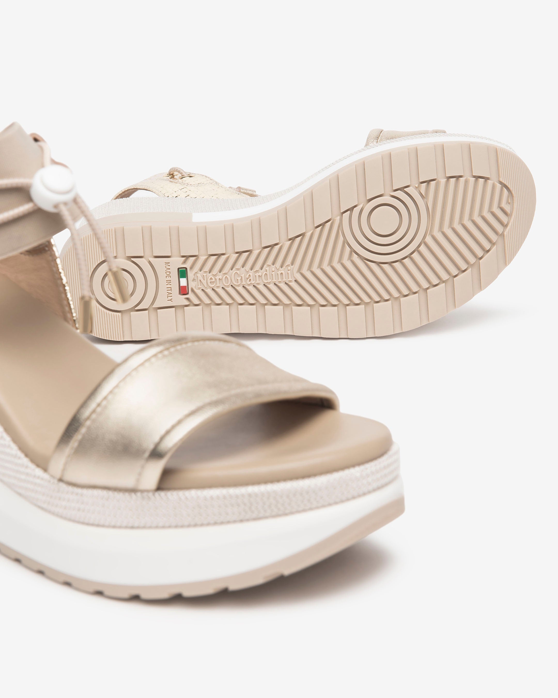 Nerogiardini Sandales Femme Cuir Compensées 80 mm