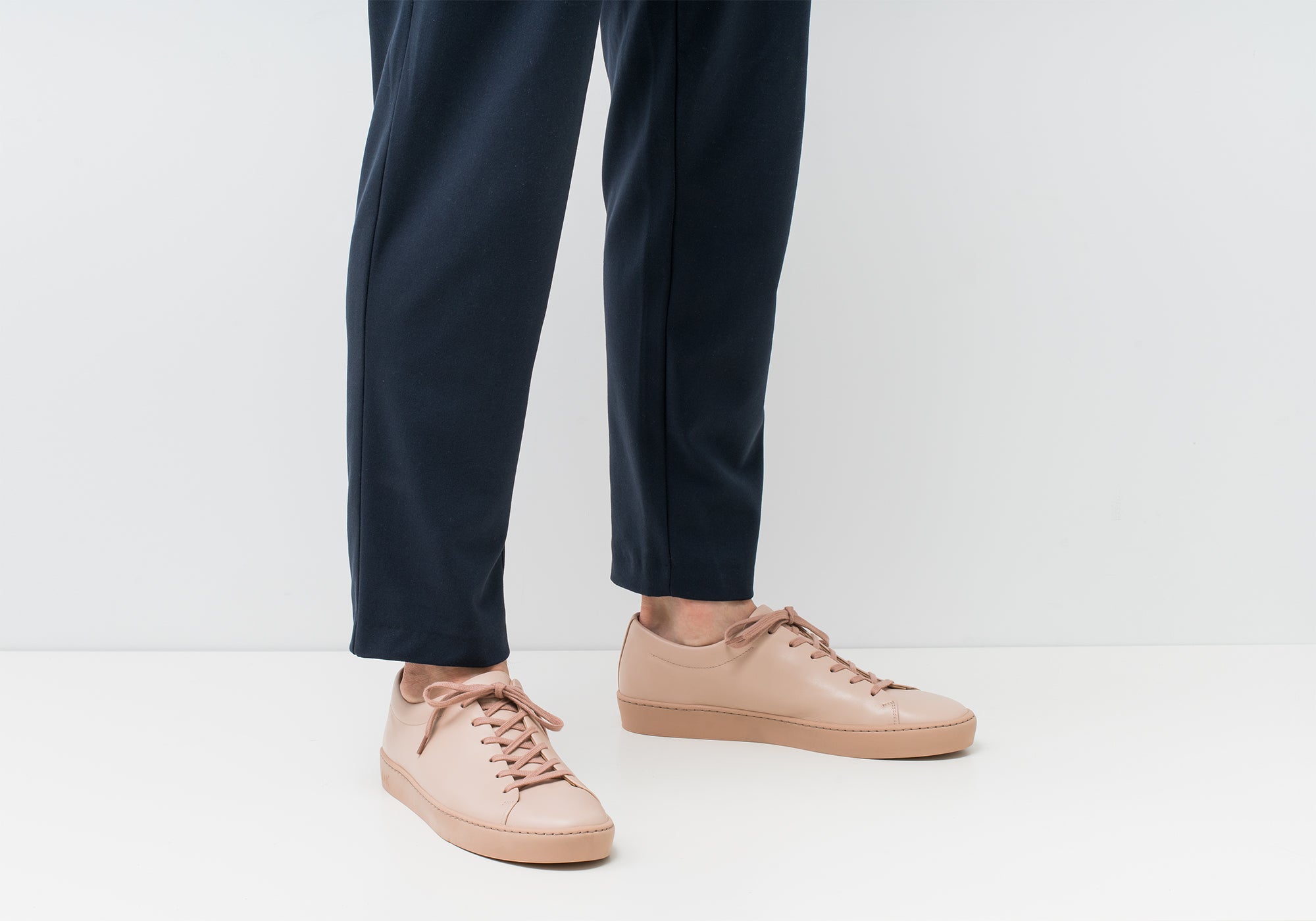 JAK Royal Nude V.A. sneakers nude cuir pleine fleur