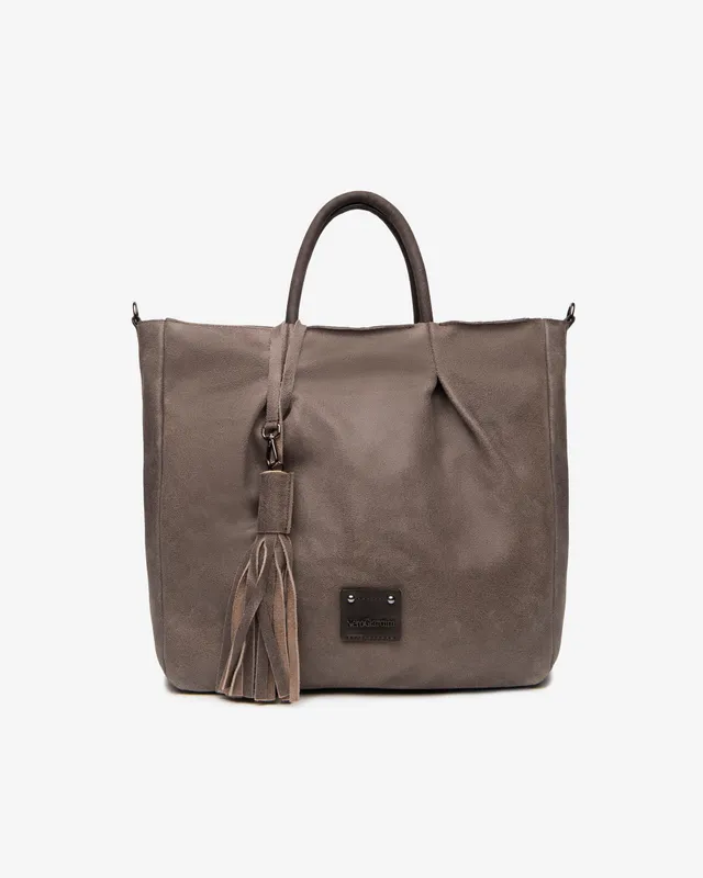 NeroGiardini Cabas Femme Cuir Souple Bandoulière Pompon