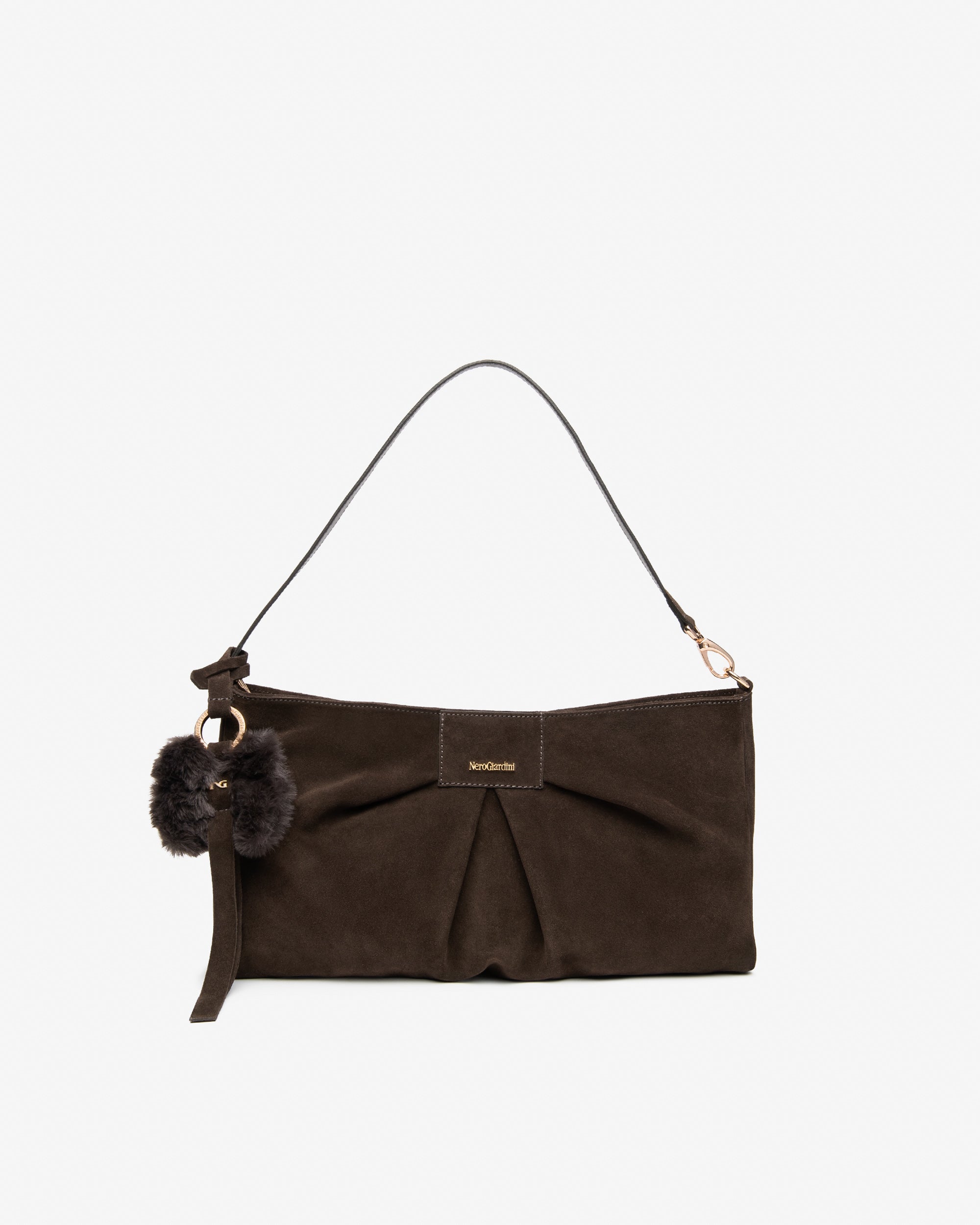 Nerogiardini Sacs Sac épaule cuir daim PZ drapé