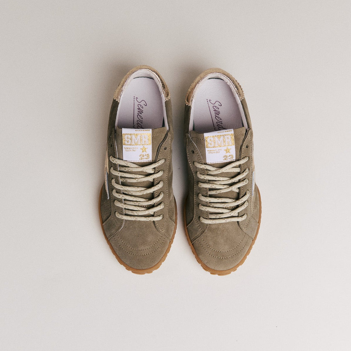 Semerdjian Mary D280 baskets daim kaki or