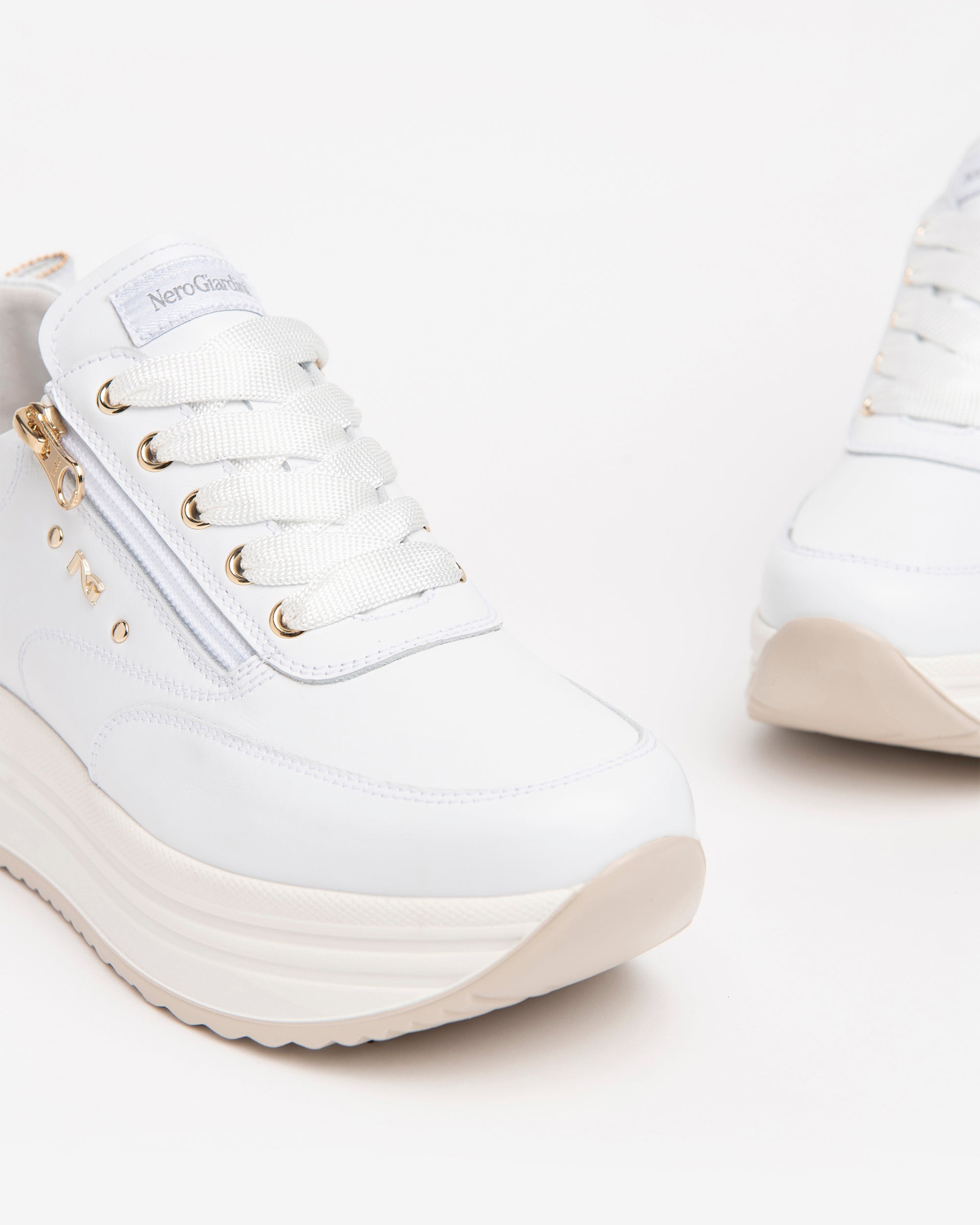 NeroGiardini Sneakers Femme Cuir Nœud Plateforme 35-41