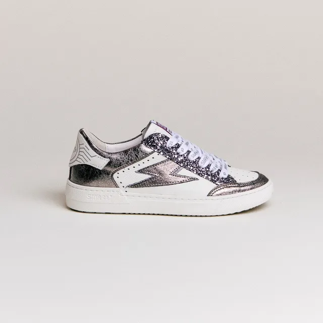 Semerdjian Noubar D608 baskets blanc anthracite paillettes