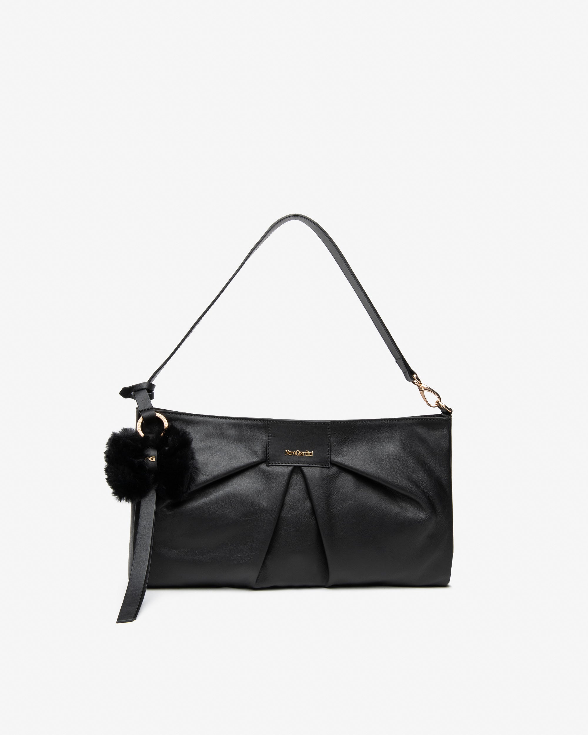 Nerogiardini Sacs Épaule Femme Cuir Drapé Zip