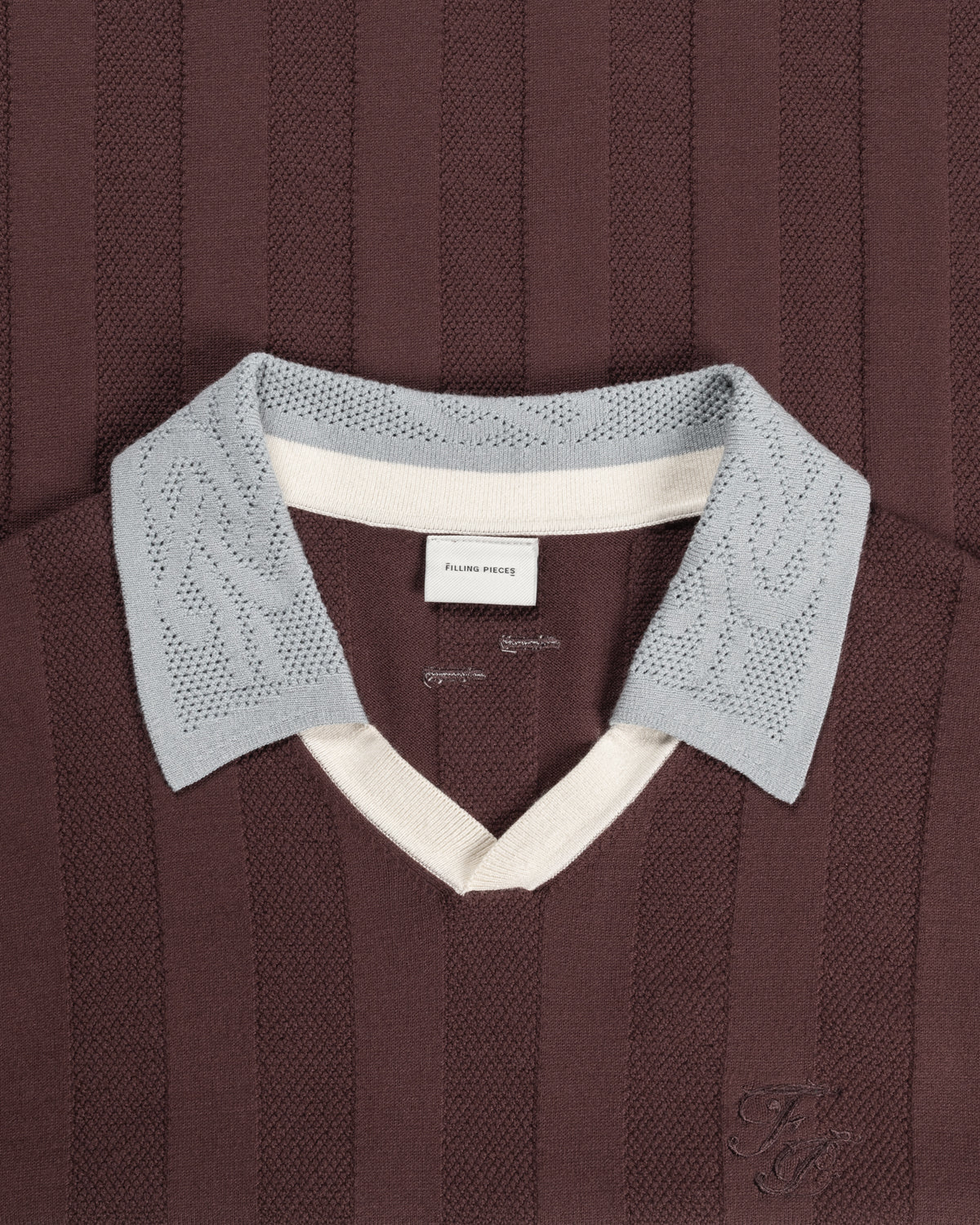 Filling Pieces Knit Football Jersey pull marron