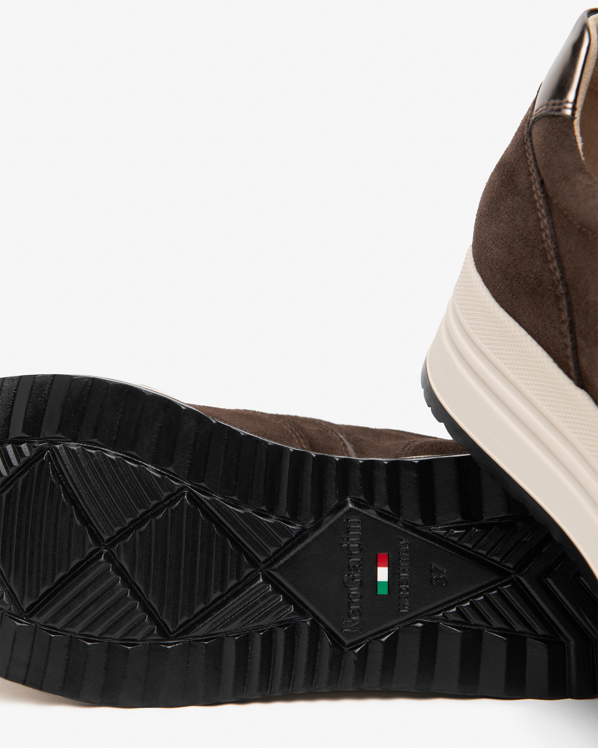 Nerogiardini Sneakers Femme Cuir Velours Plateforme 45 mm