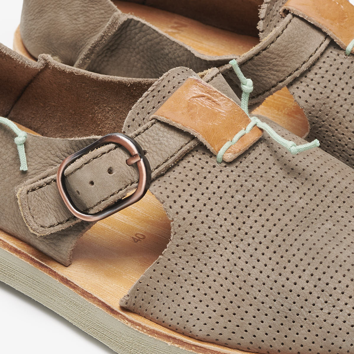 Satorisan Benirras Microperforated sandales vert cuir
