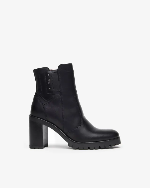 NeroGiardini Bottines Femme en Cuir Noir Automne-Hiver