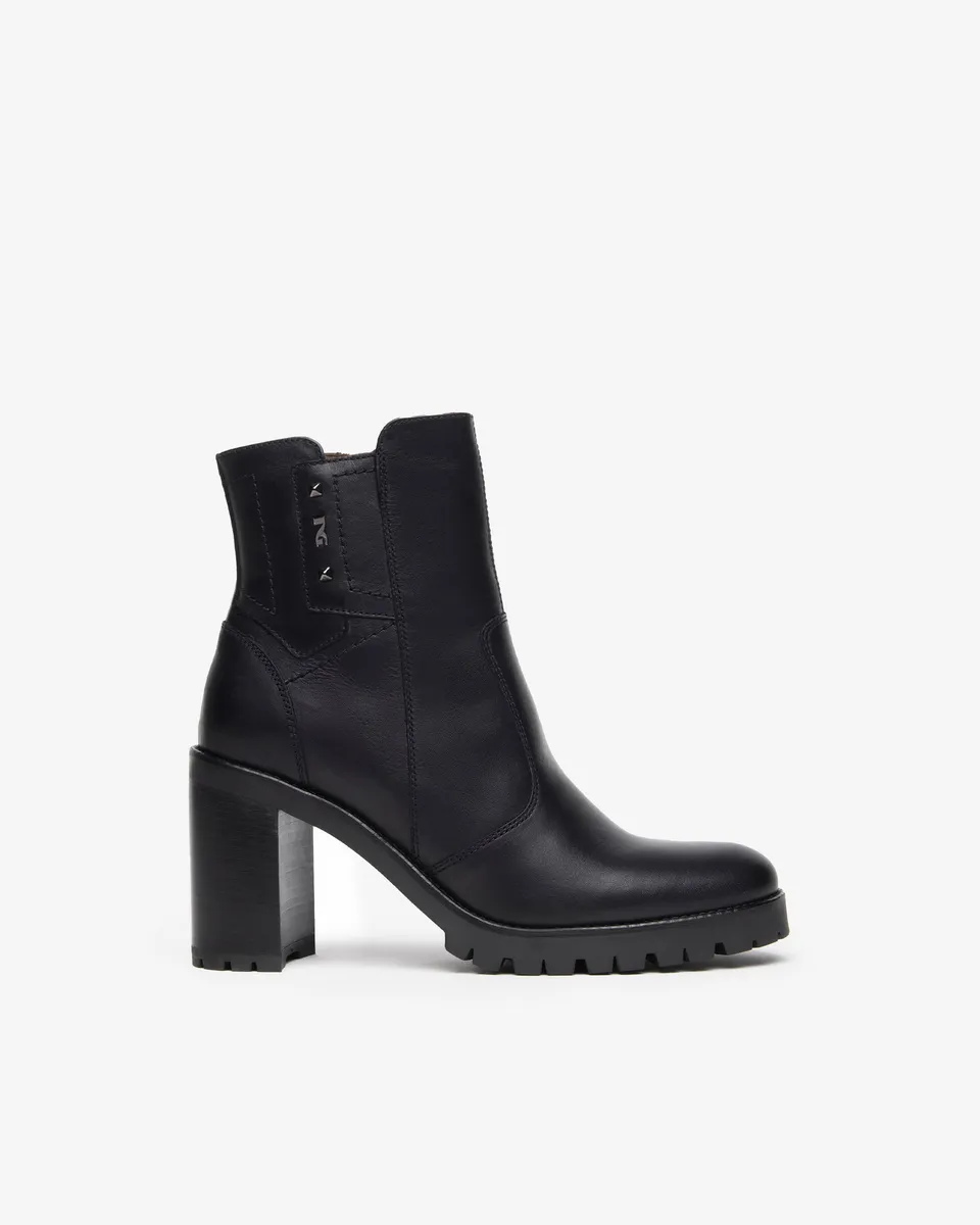 NeroGiardini Bottines Femme en Cuir Noir Automne-Hiver