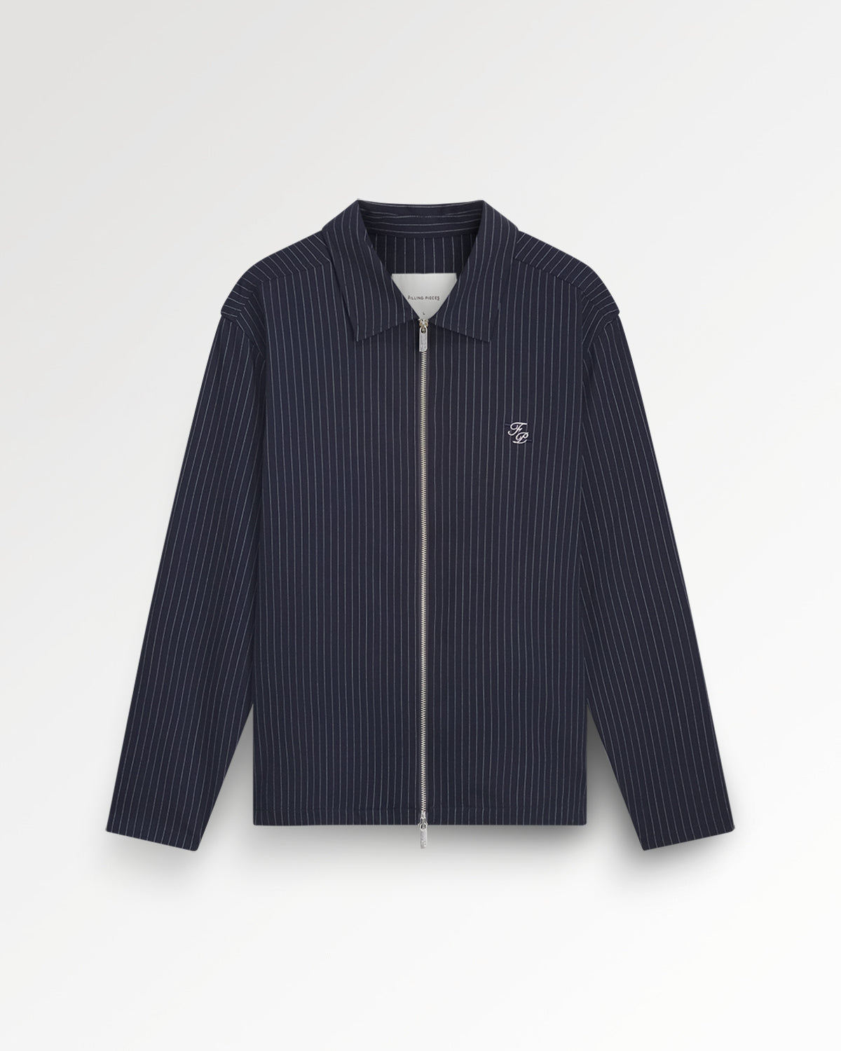 Filling Pieces Coach Jacket Pinstripe Veste Bleu Marine Laine