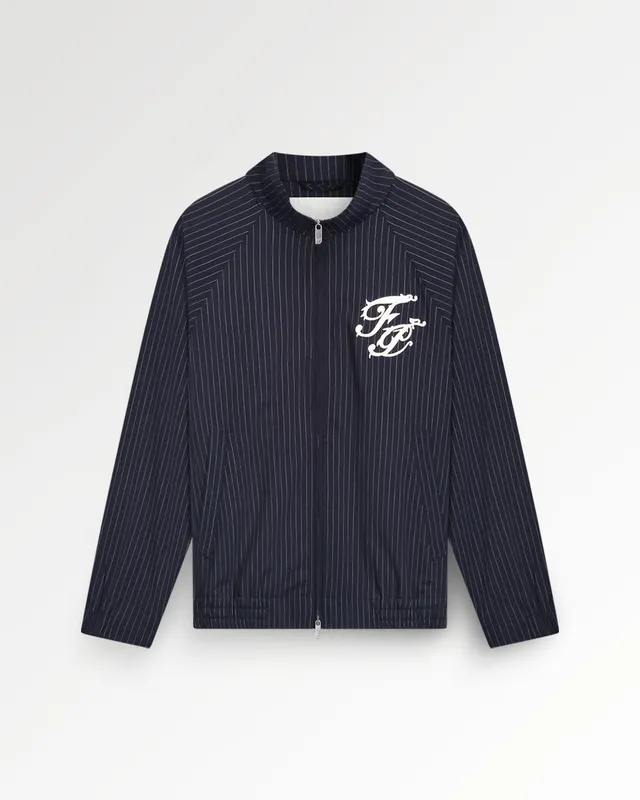 Filling Pieces Track Jacket Pinstripe Blue veste laine
