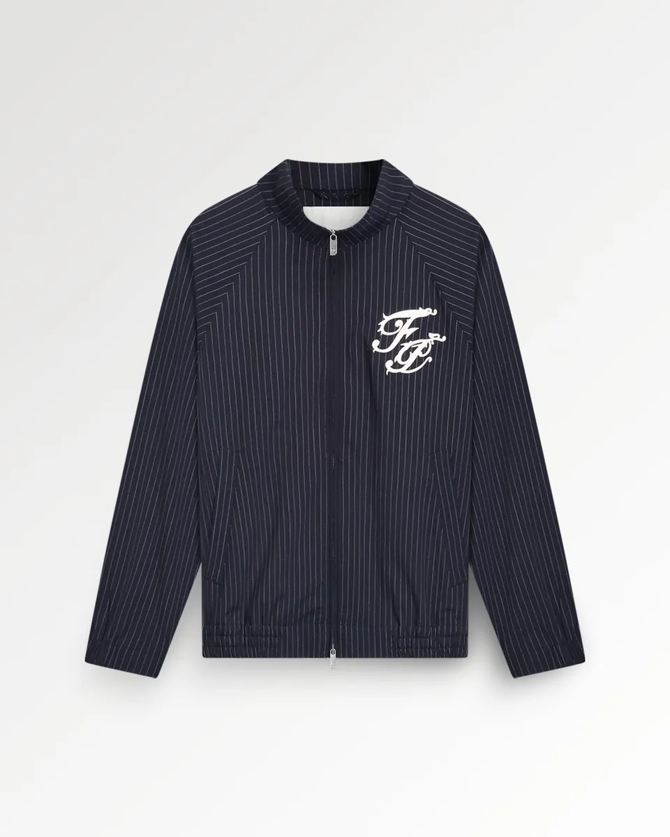 Filling Pieces Track Jacket Pinstripe Blue veste laine