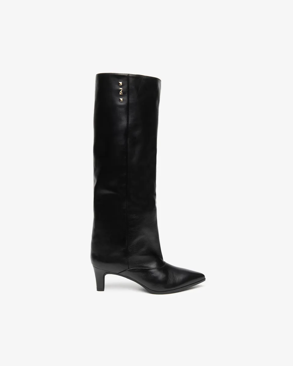 Nerogiardini Bottes Femme Cuir Talon Cône 55 mm