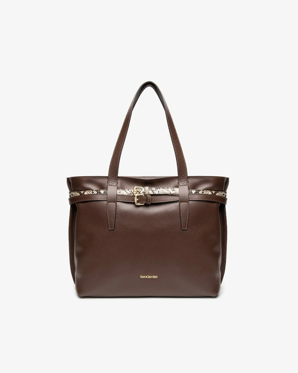 NeroGiardini Sacs Épaule Femme Cuir Grainé Python