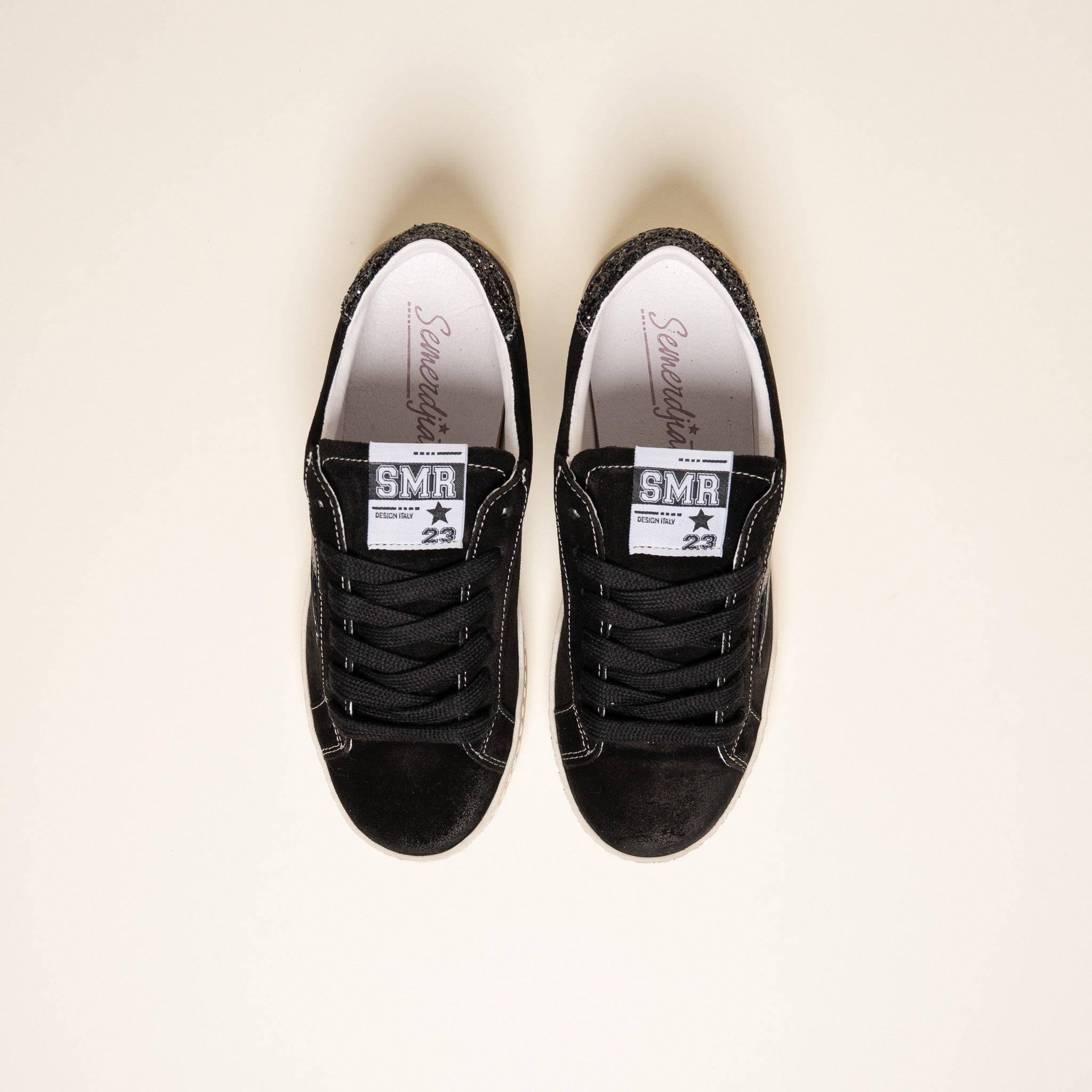 SMR Maya E162 baskets noir anthracite glitter cuir