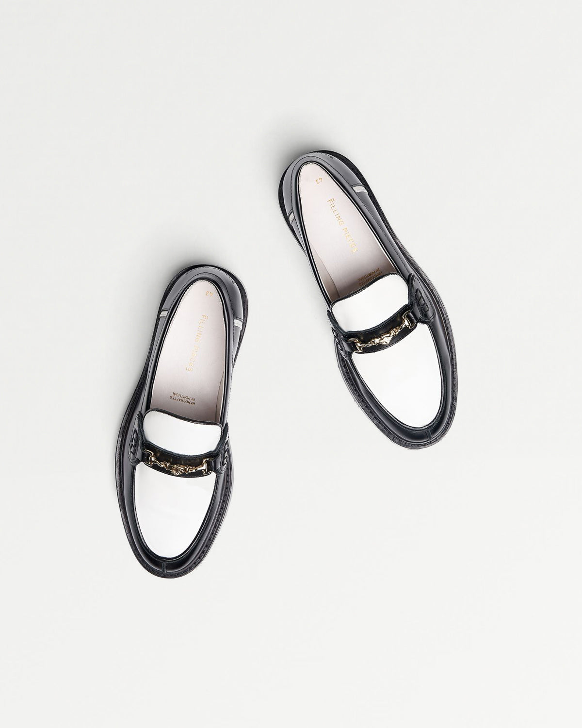 Filling Pieces Loafer Polido mocassin cuir blanc noir