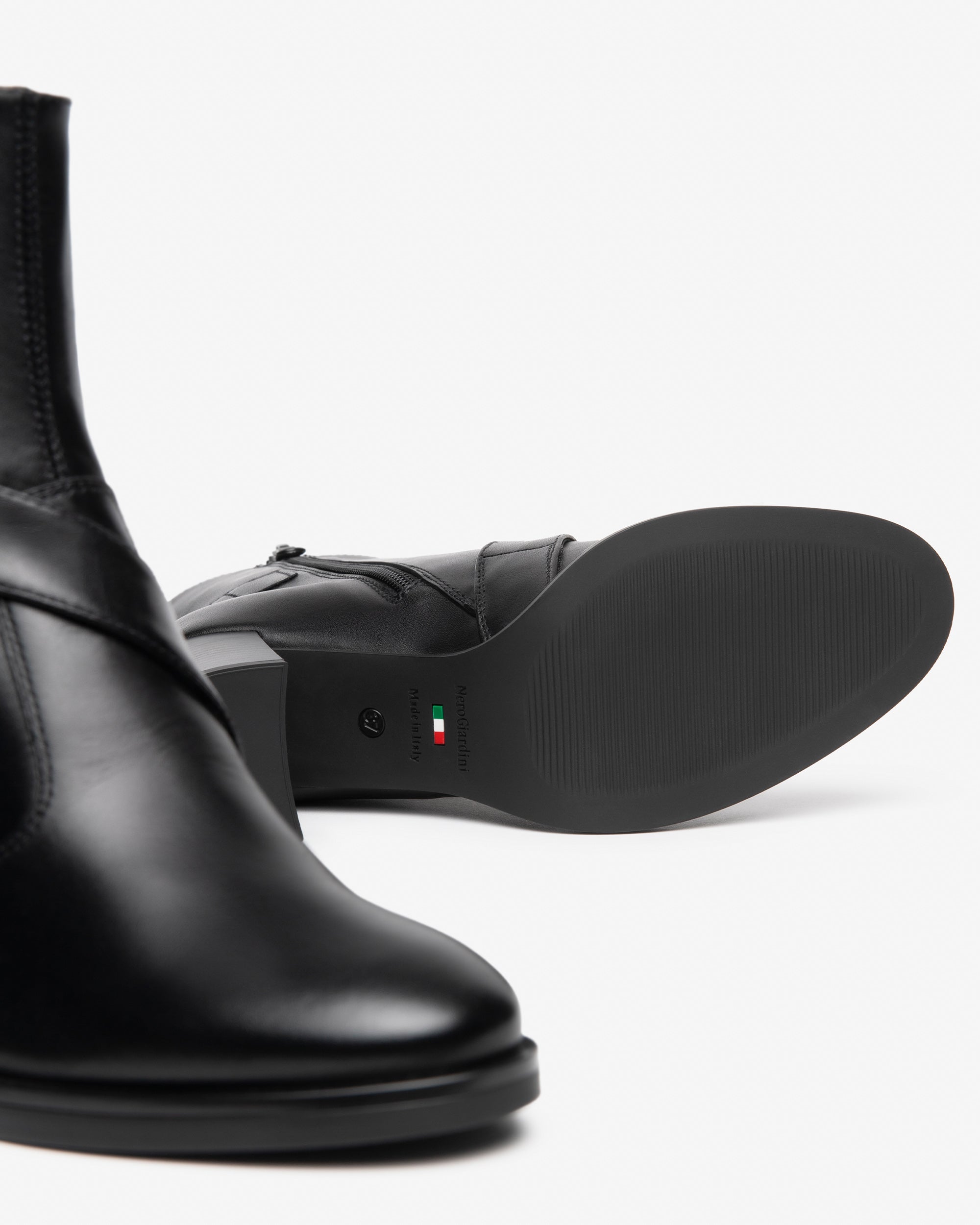 NeroGiardini Bottines Femme Cuir Talon Bloc 75 mm