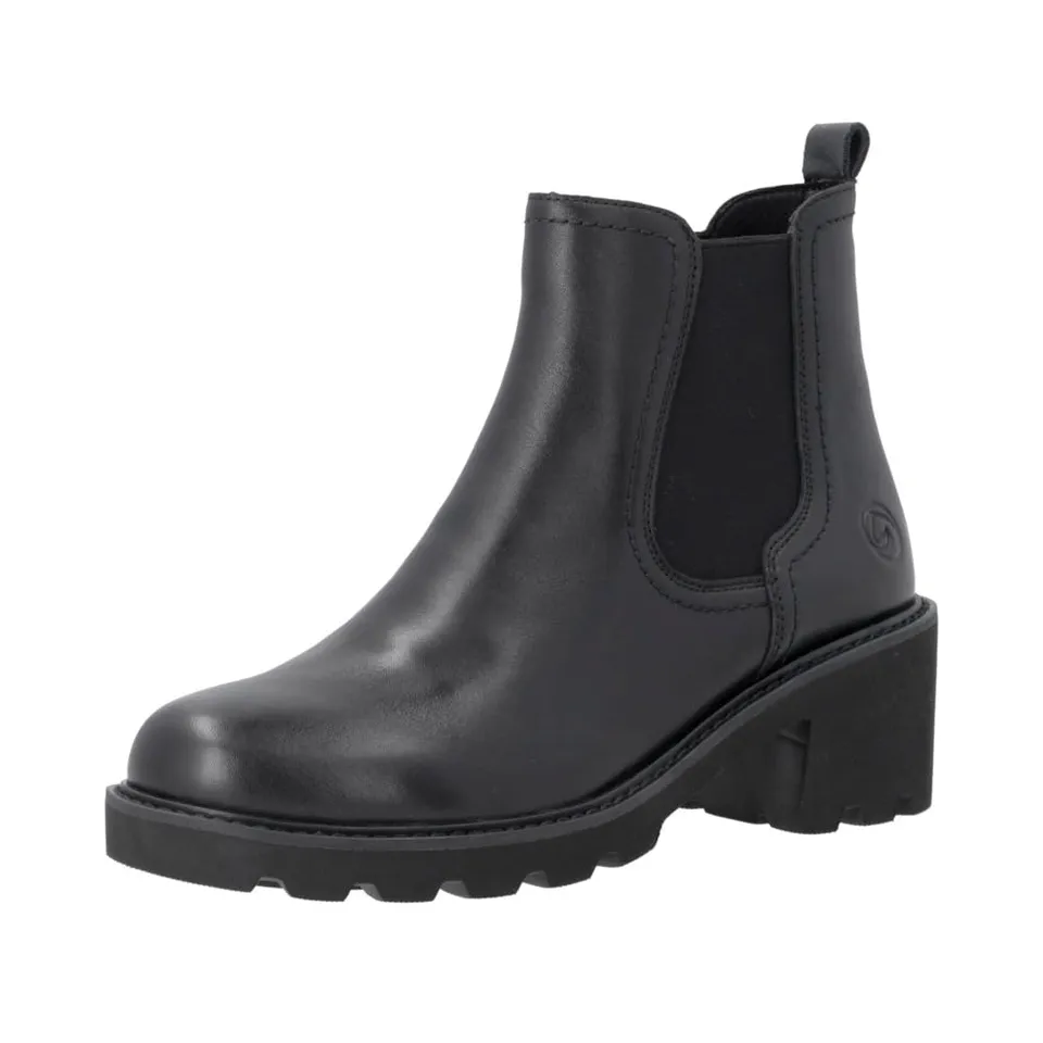 Remonte Chelsea bottines noir 39 EU cuir lisse talon bloc
