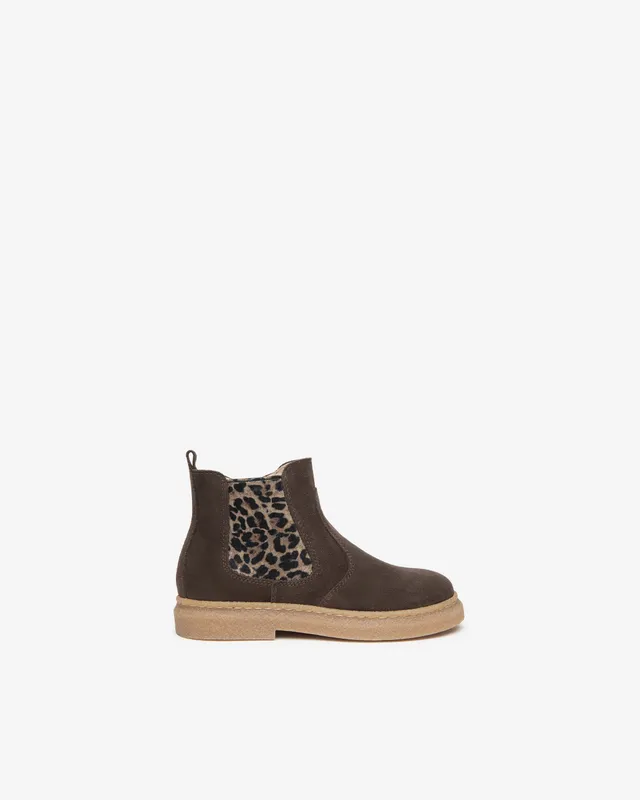NeroGiardini Bottines Fille Daim 28 Zip Animalier