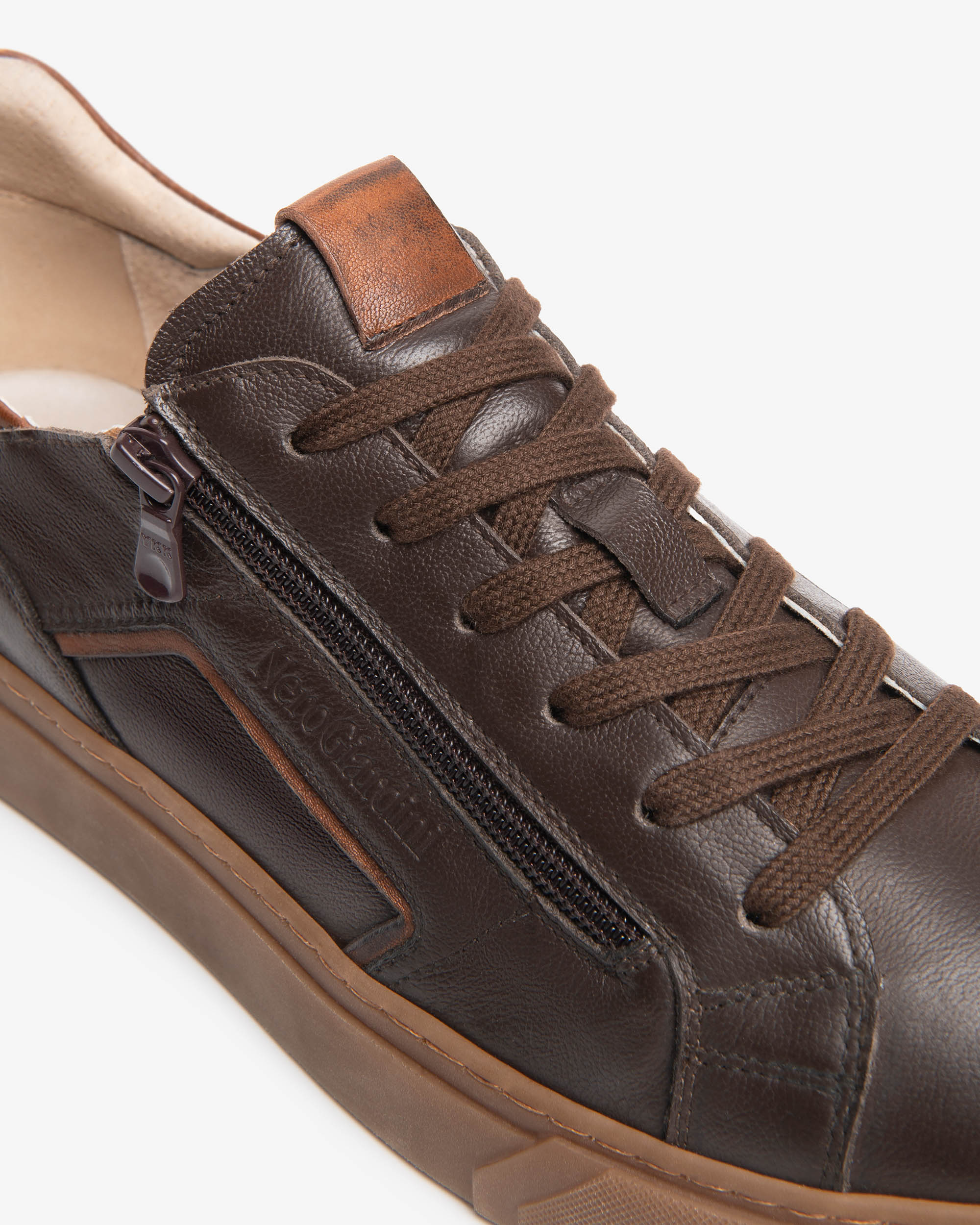 NeroGiardini Sneakers Homme en Cuir Fermeture Zip