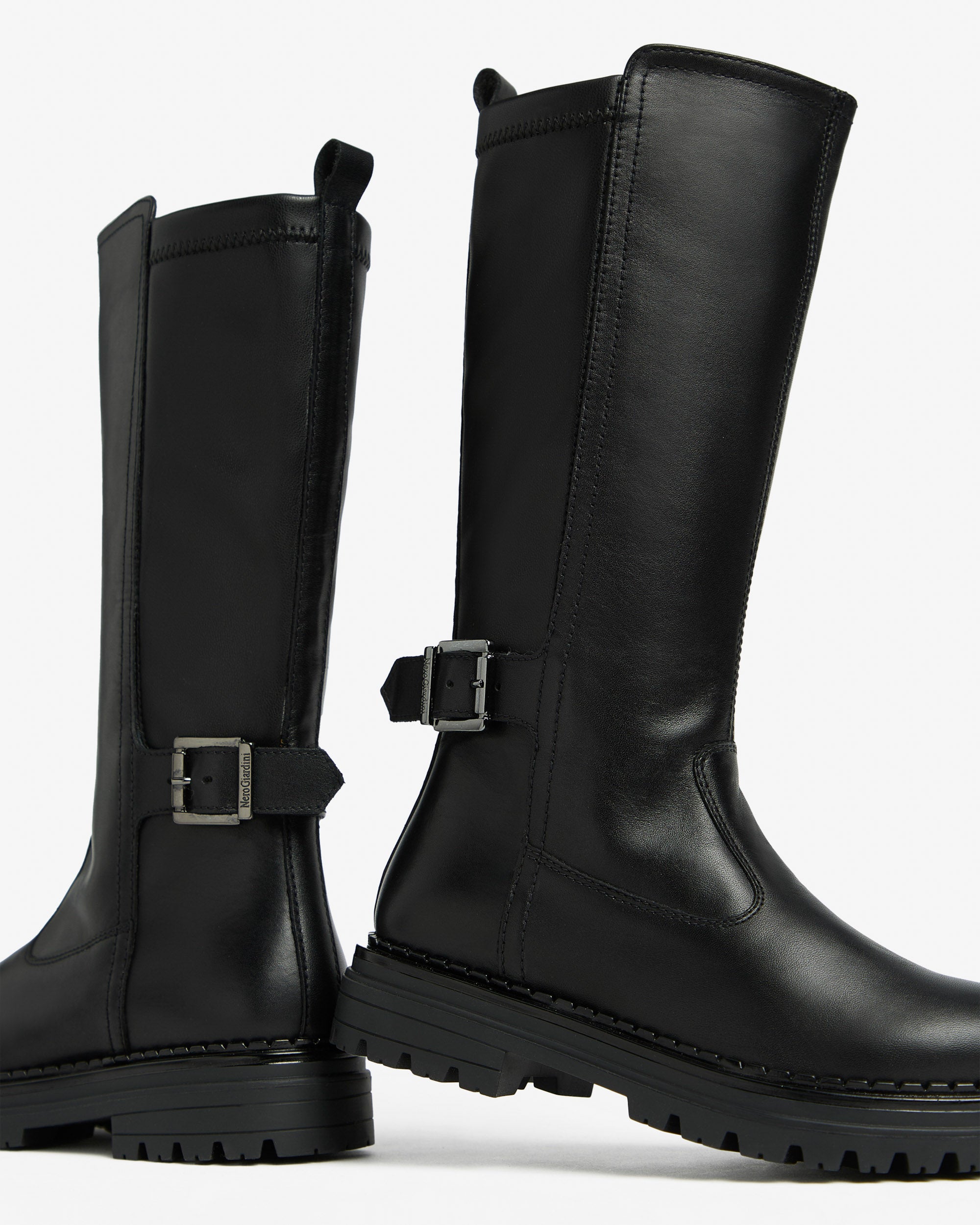 Nerogiardini Bottes Bottes Fille Cuir Tige Haute Zip