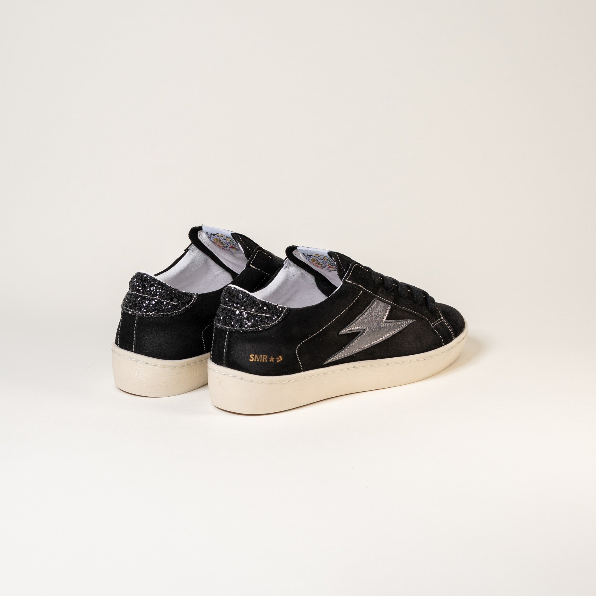 SMR Maya E162 baskets noir anthracite glitter cuir