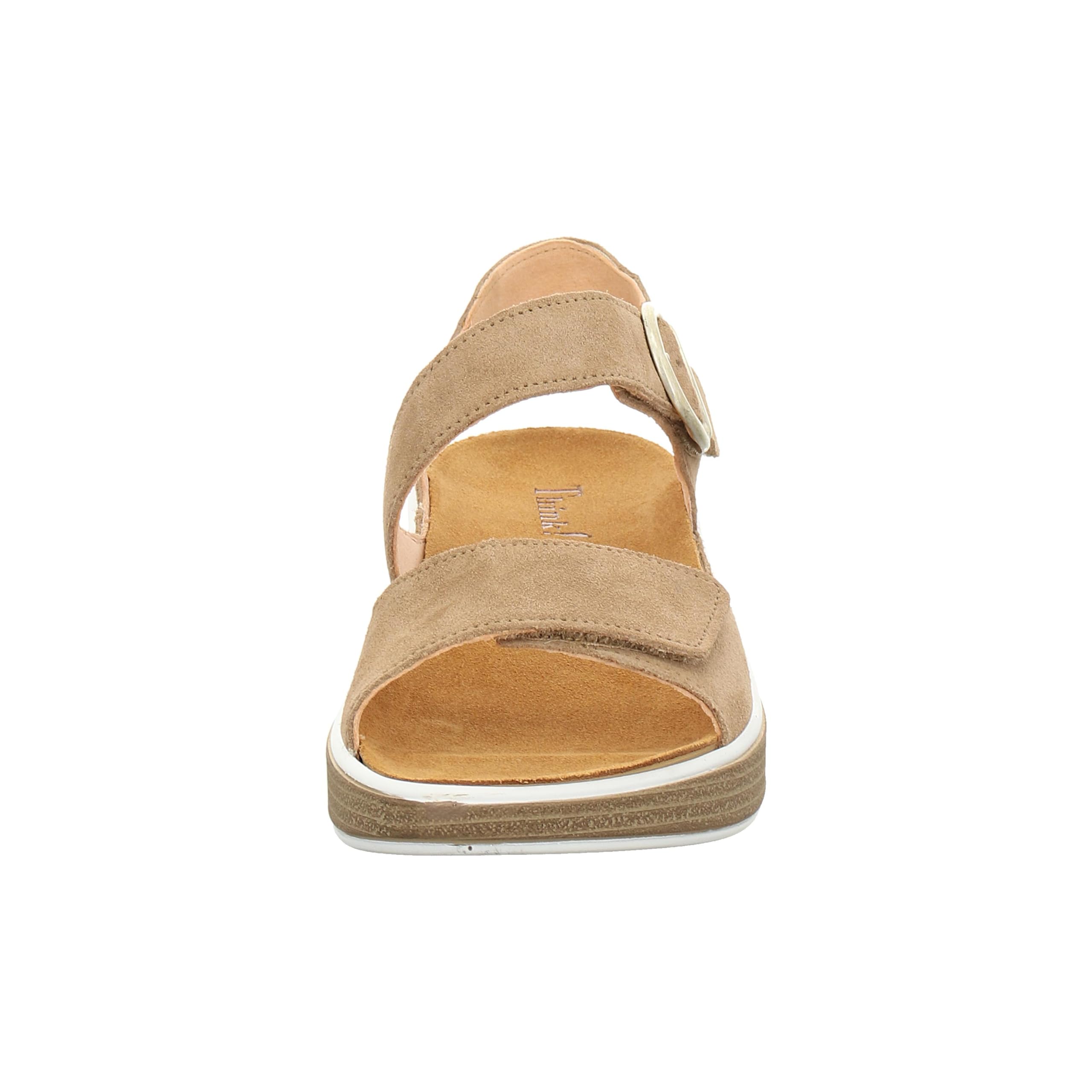 Think Meggie sandale femme daim beige semelle amovible 38