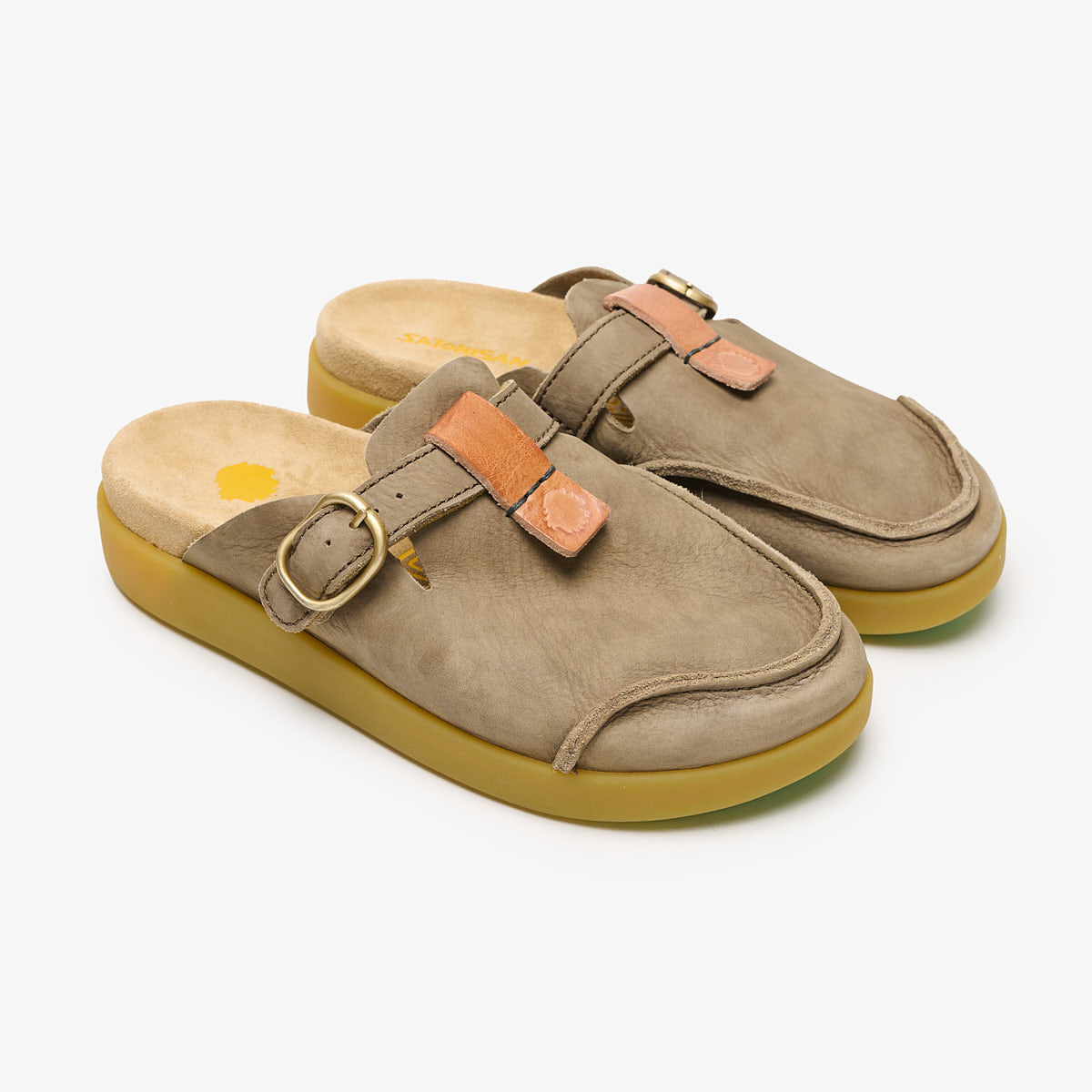 Satorisan Hoote Premium sabot cuir vert loden