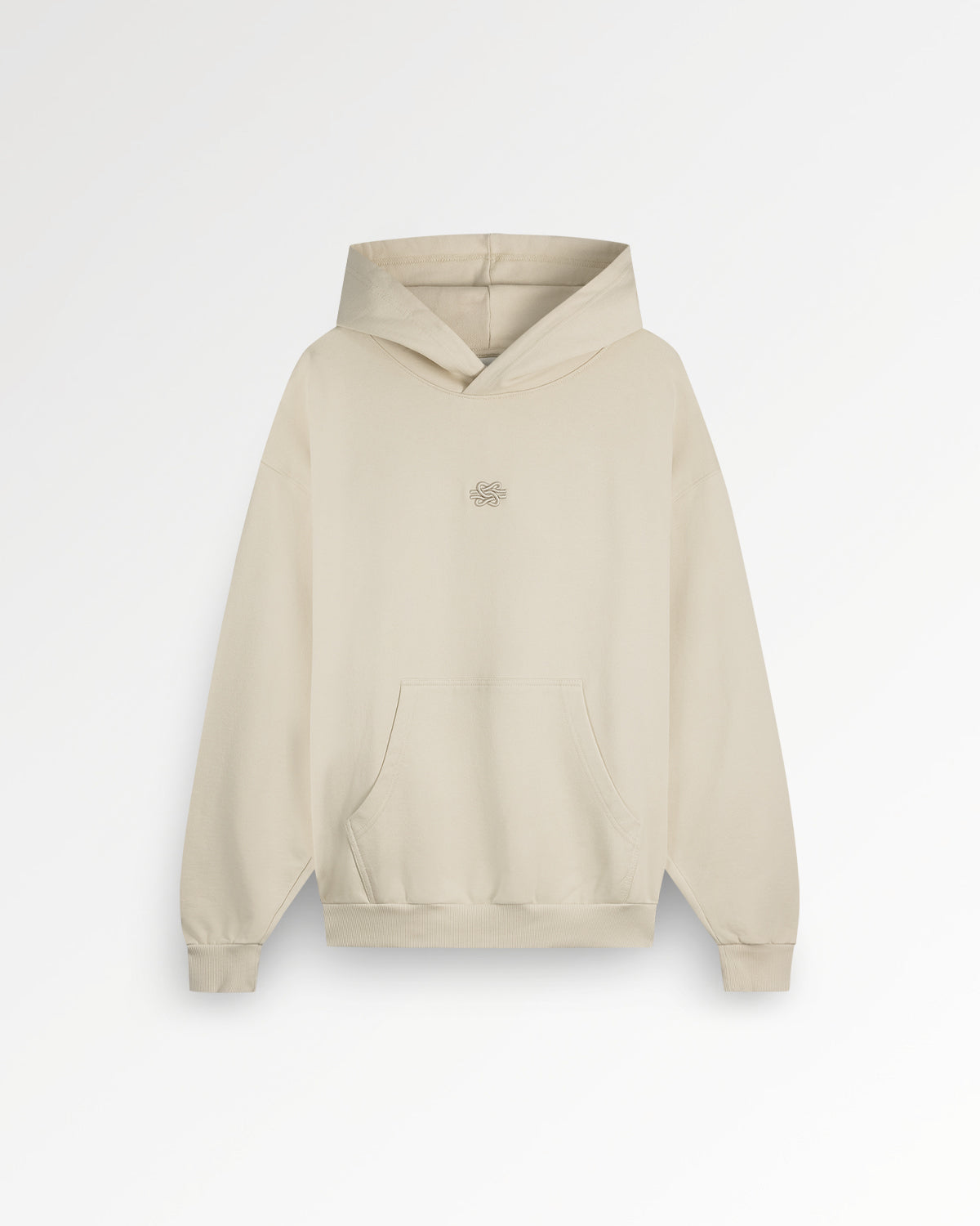 Filling Pieces Boxy Hoodie Peyote Beige Brodé