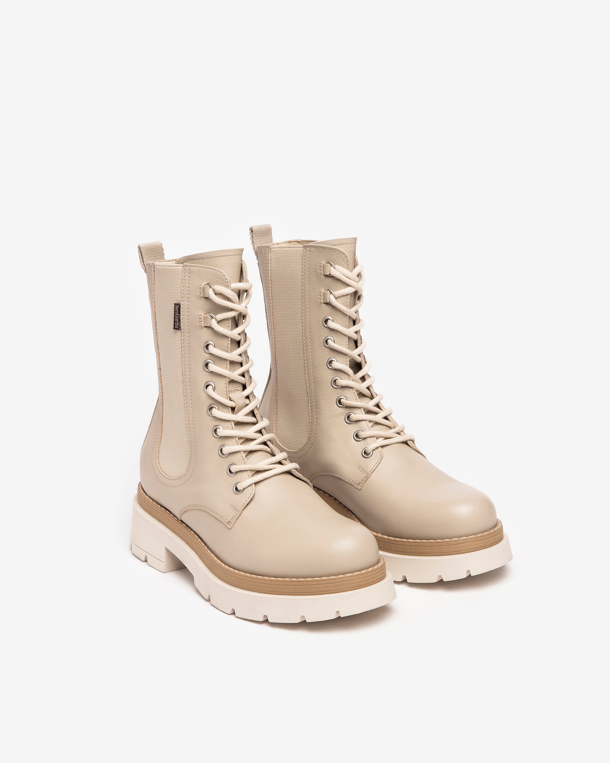 NeroGiardini Bottines Femme Cuir Combat Hiver