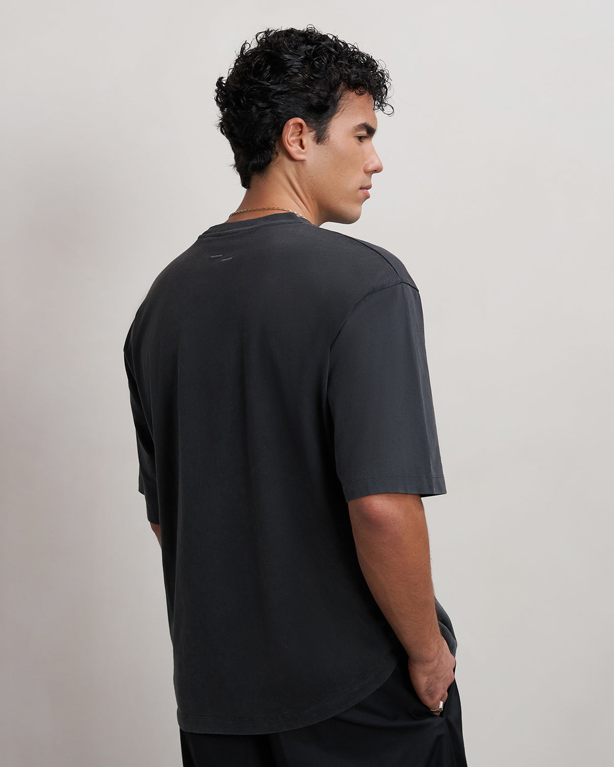 Filling Pieces T-shirt Boxy Embroidered Vintage Black coton
