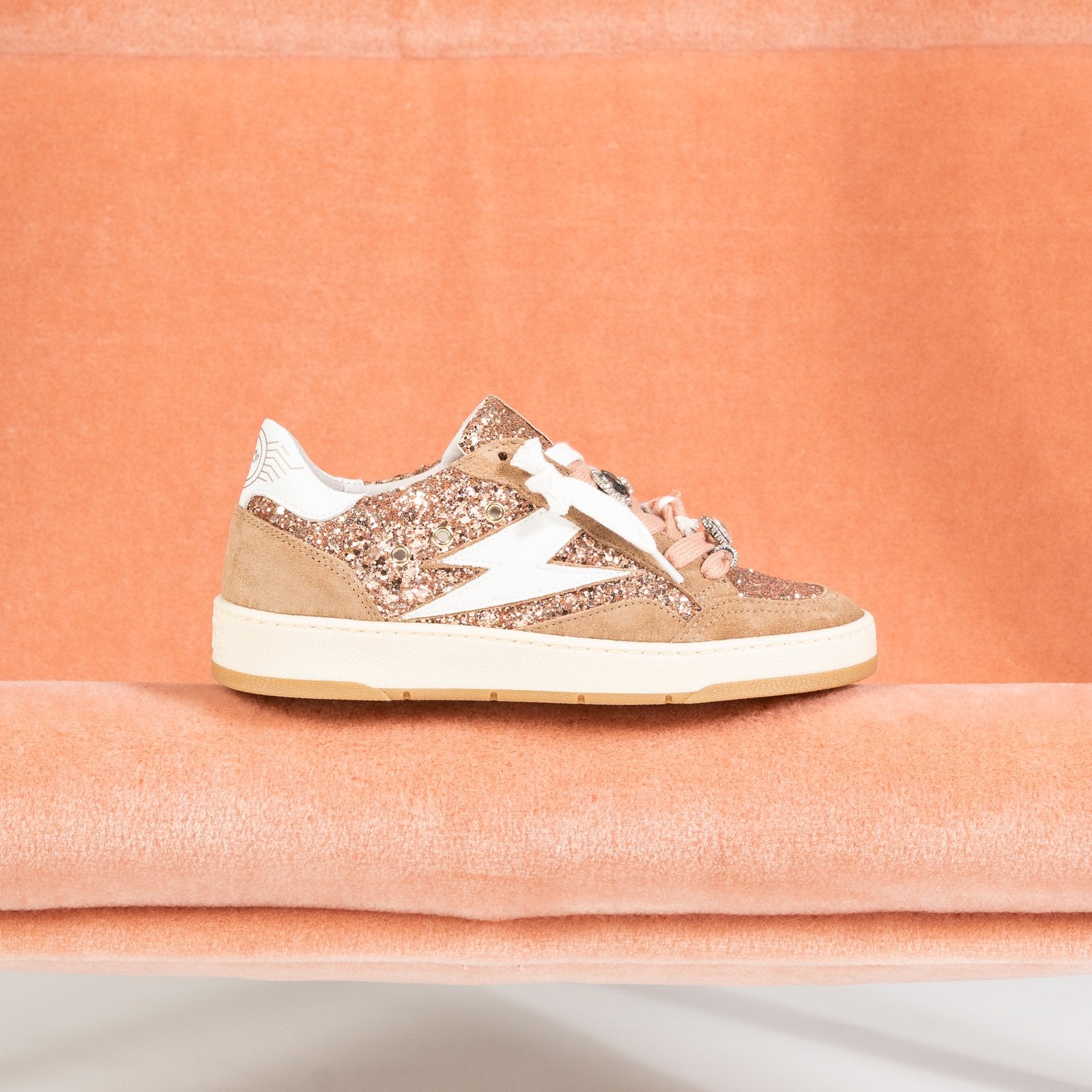Semerdjian Dany E194 baskets glitter nude bijoux