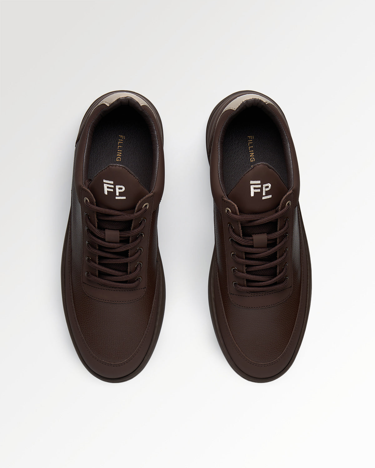 Filling Pieces Low Top Tech baskets chocolat cuir