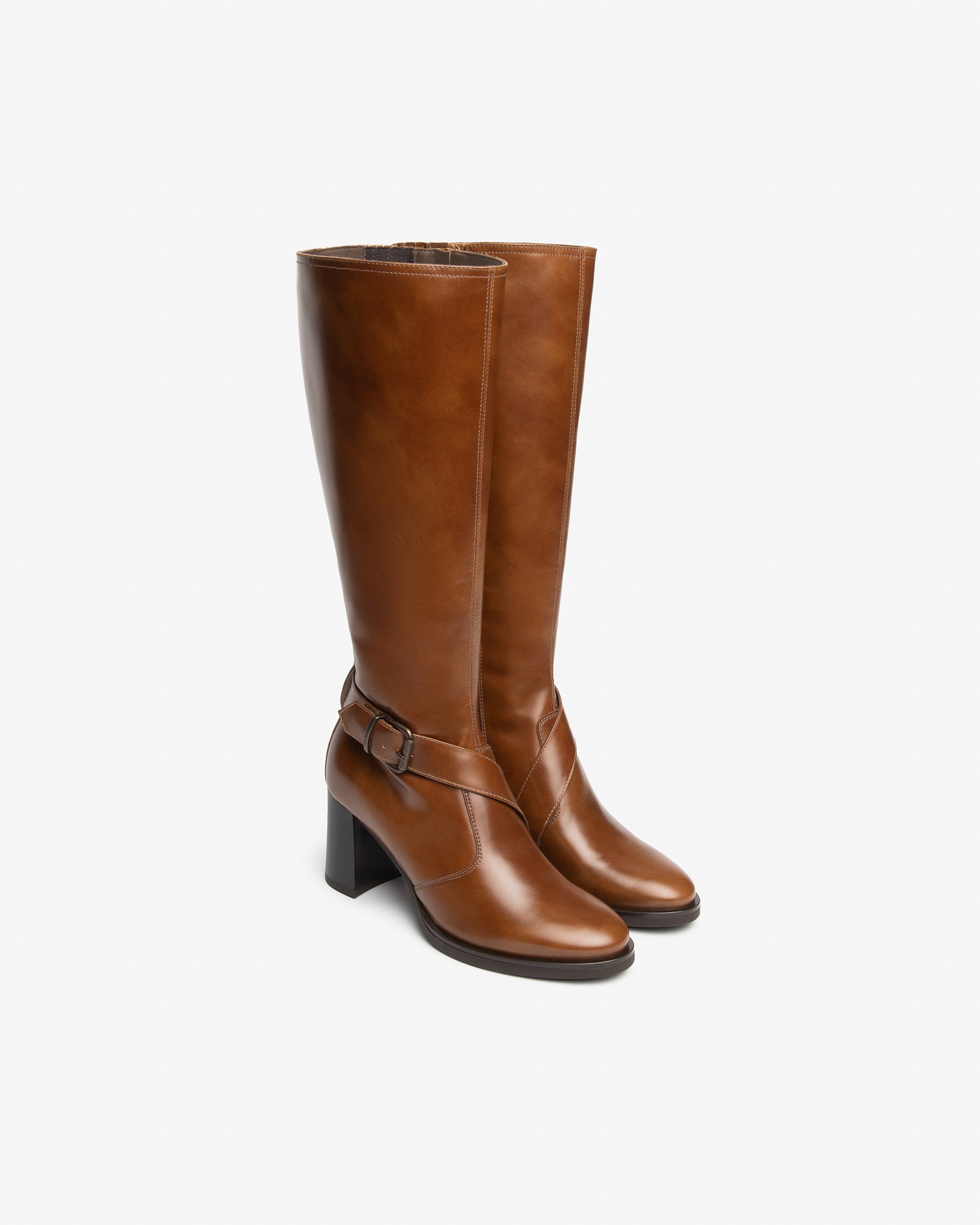 NeroGiardini Bottes Femme Cuir Talon Bloc 75mm