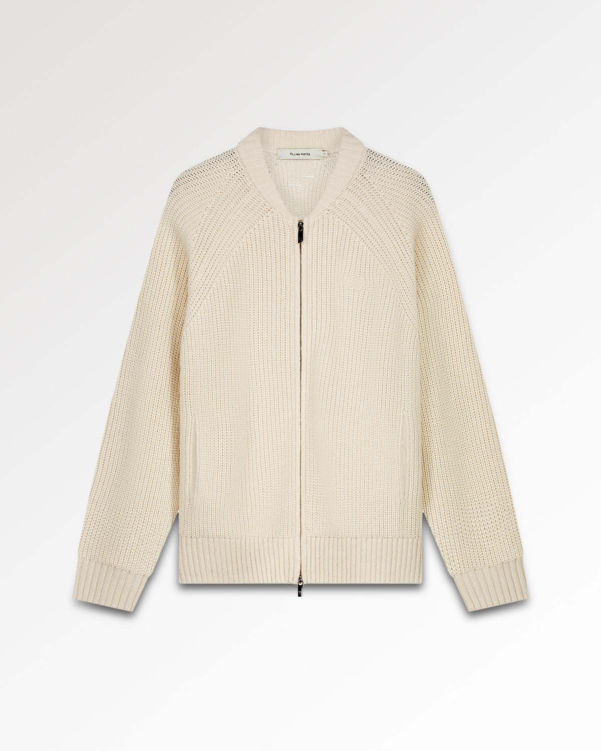 Filling Pieces Zip Knit pull zippé Antique White maille fine