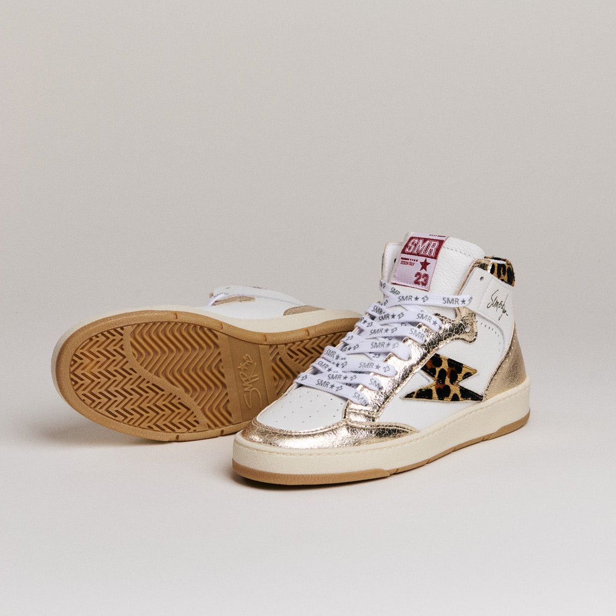 SMR Semerdjian Braga C777 baskets leopard or cuir
